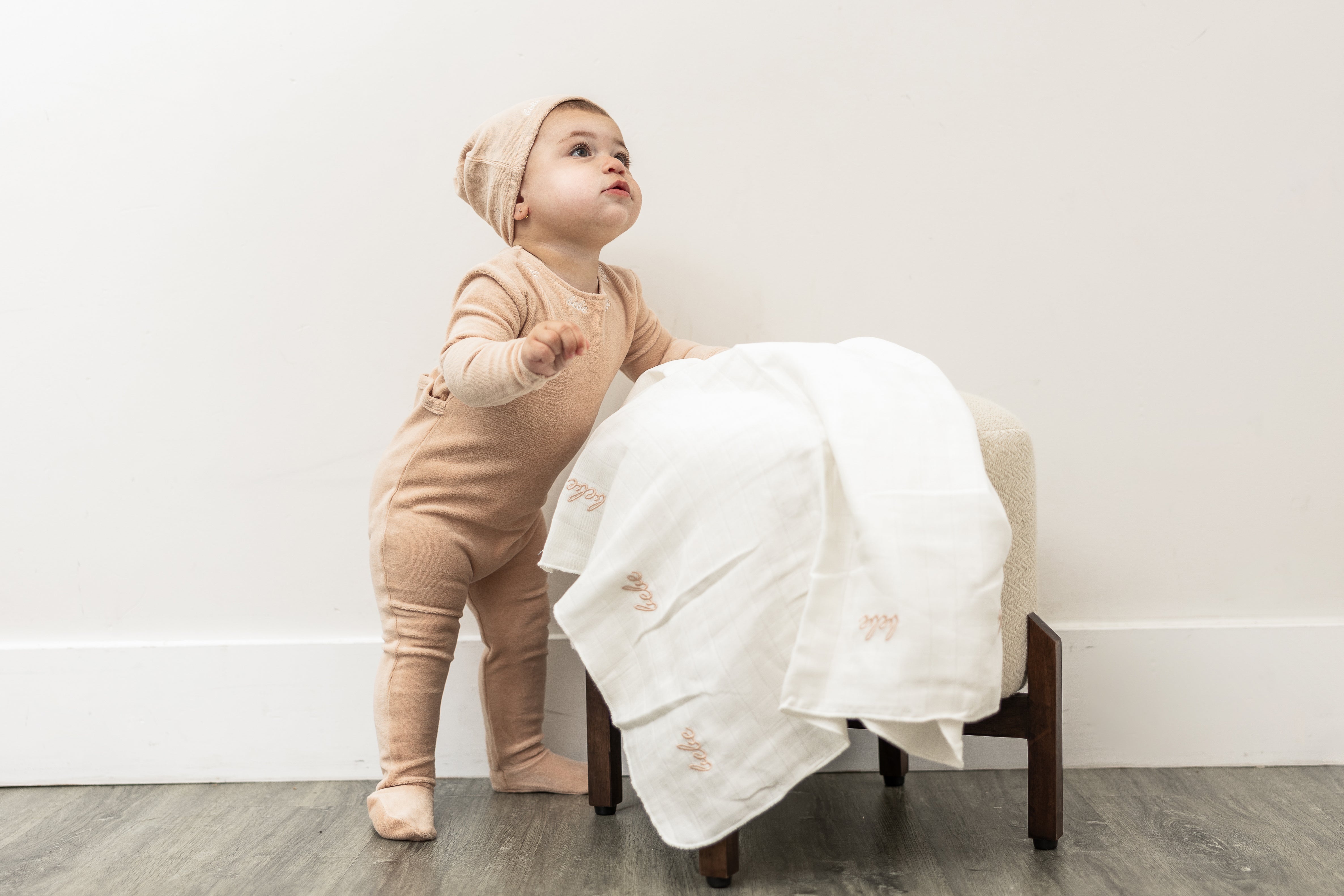 Bebe Embroidered Swaddle in by Bebe Bella