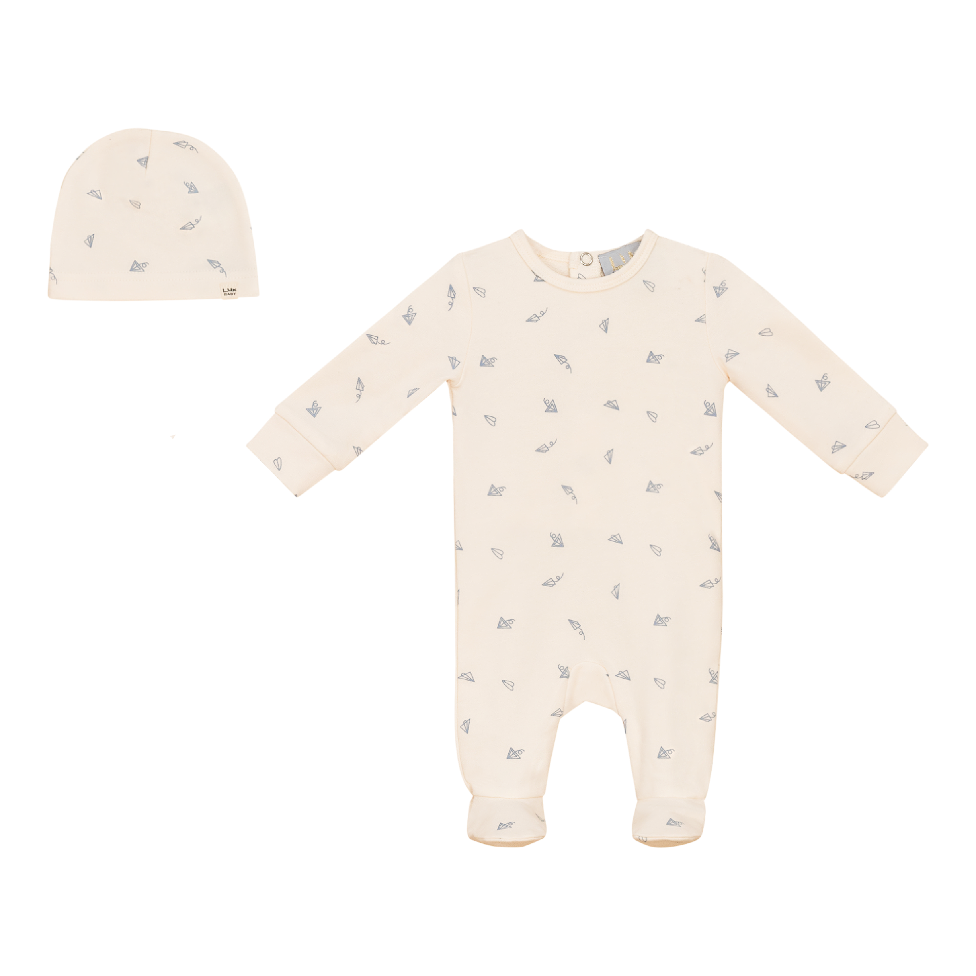 Airplane Printed 2Pc Set in Blue vanilla by Lux