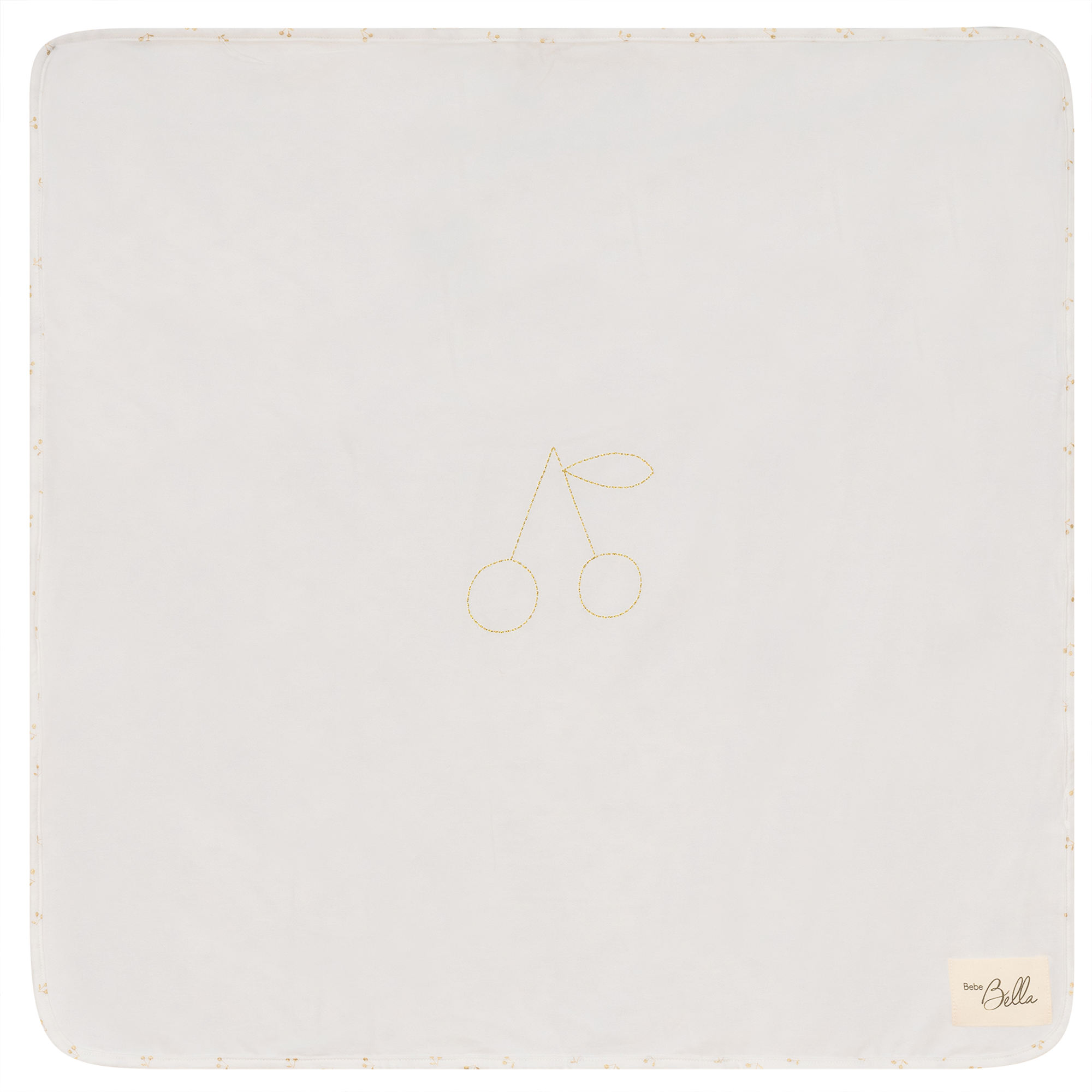 Cherry Print Blanket in White One Size by Bebe Bella