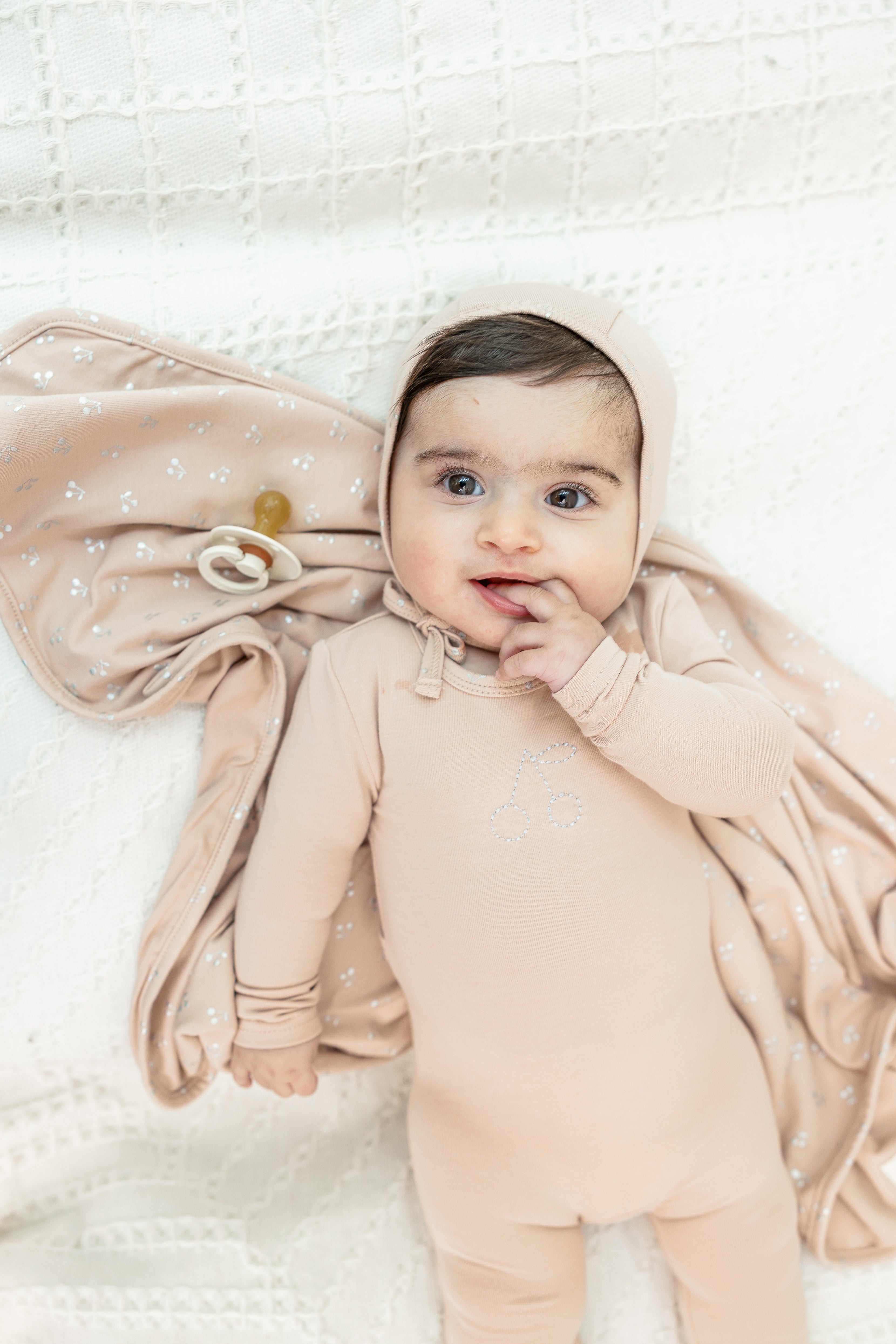 Cherry Print Blanket in by Bebe Bella