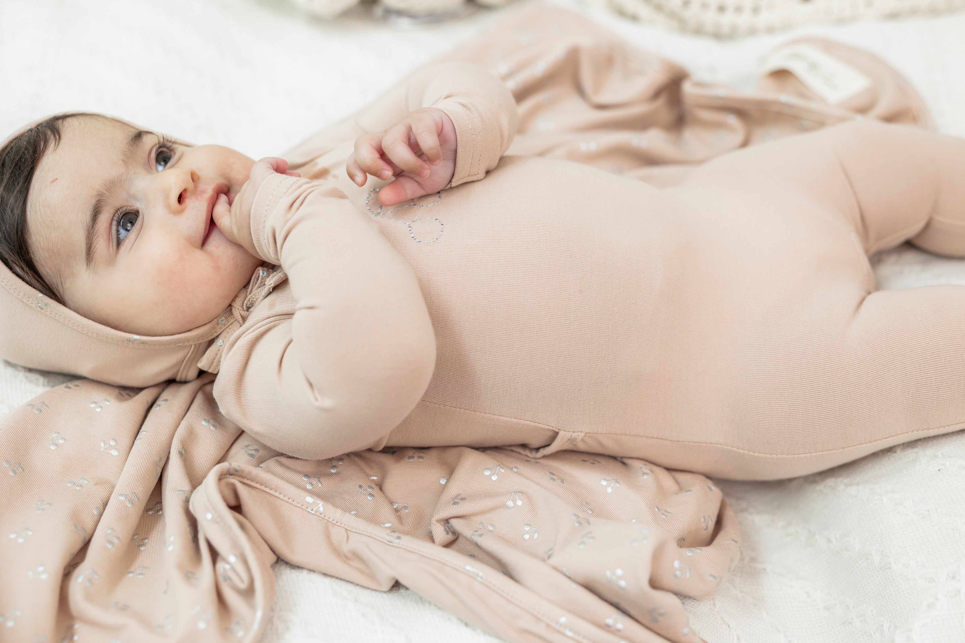 Cherry Print Blanket in by Bebe Bella