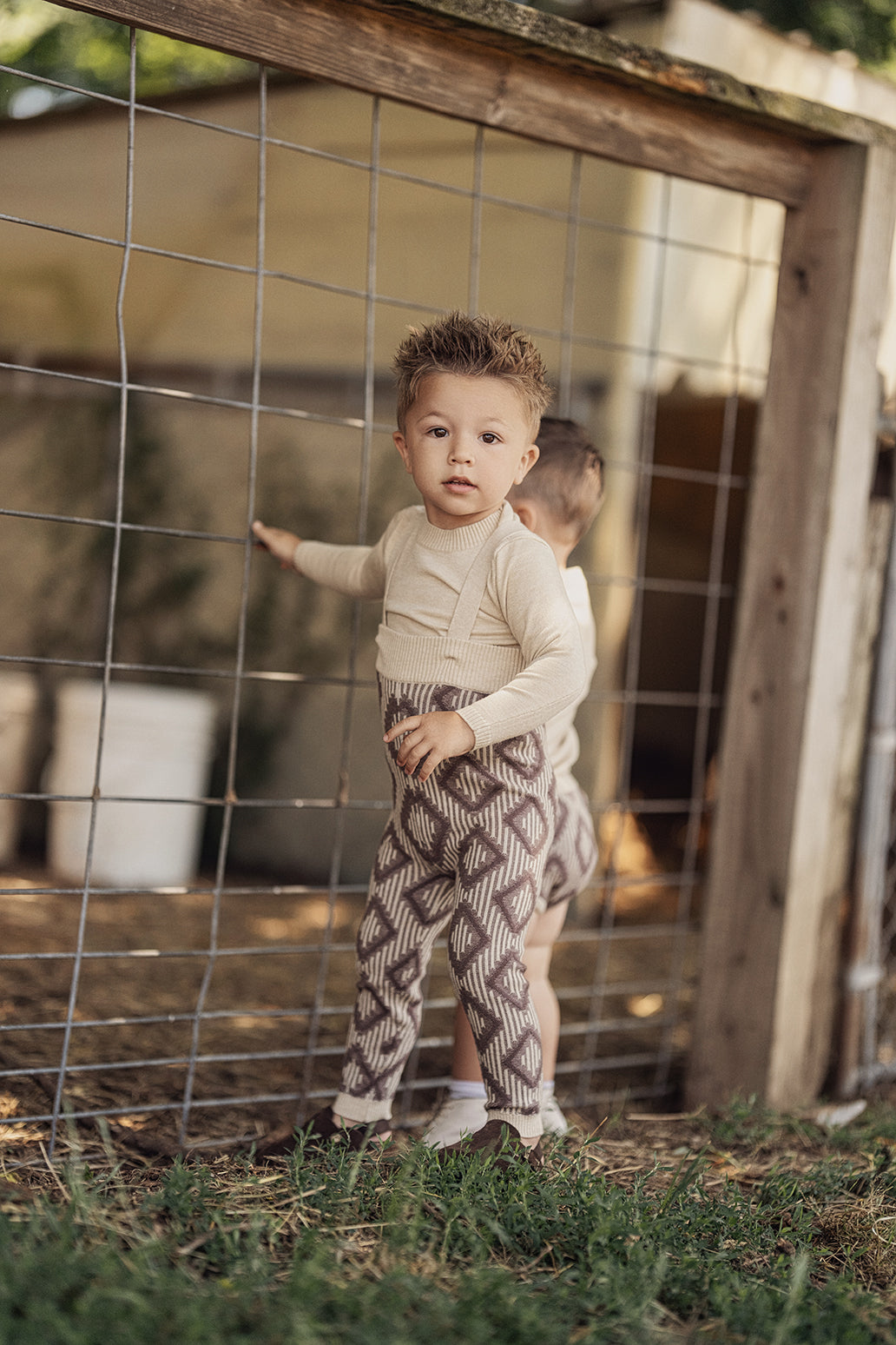 Diamond Knit Overall Set 2 pc Boys Set by {{ product_vemdor}}