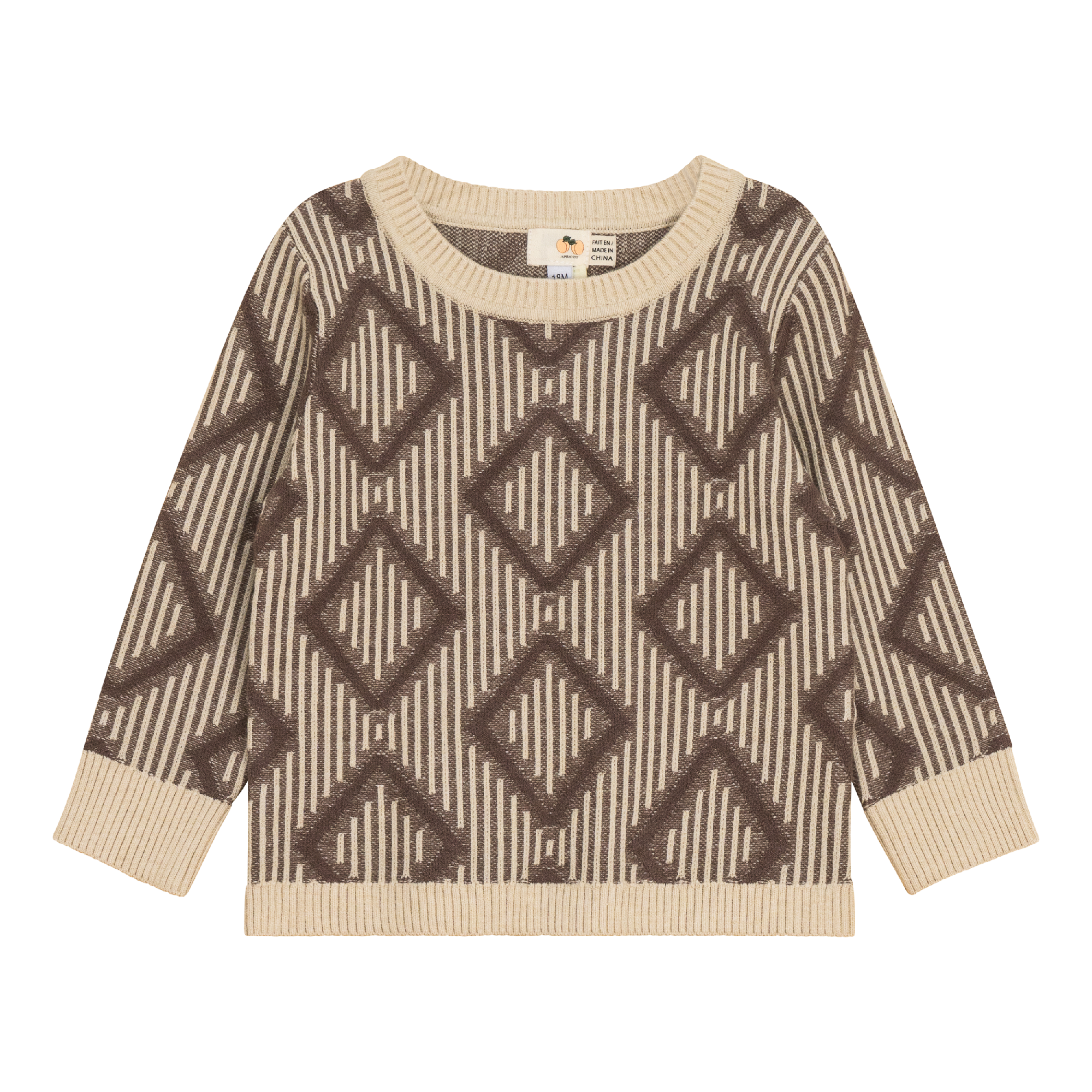Diamond Knit Sweater in Cocoa Dark Almond by Apricot