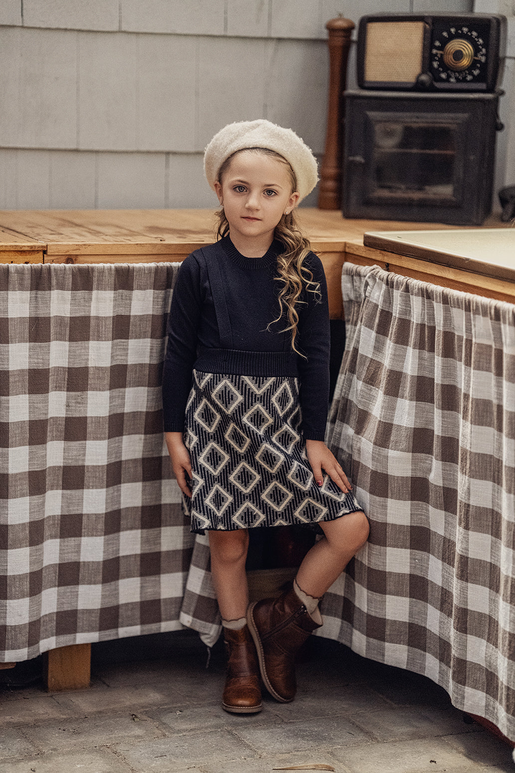 Diamond Knit 2Pc Set in by Apricot