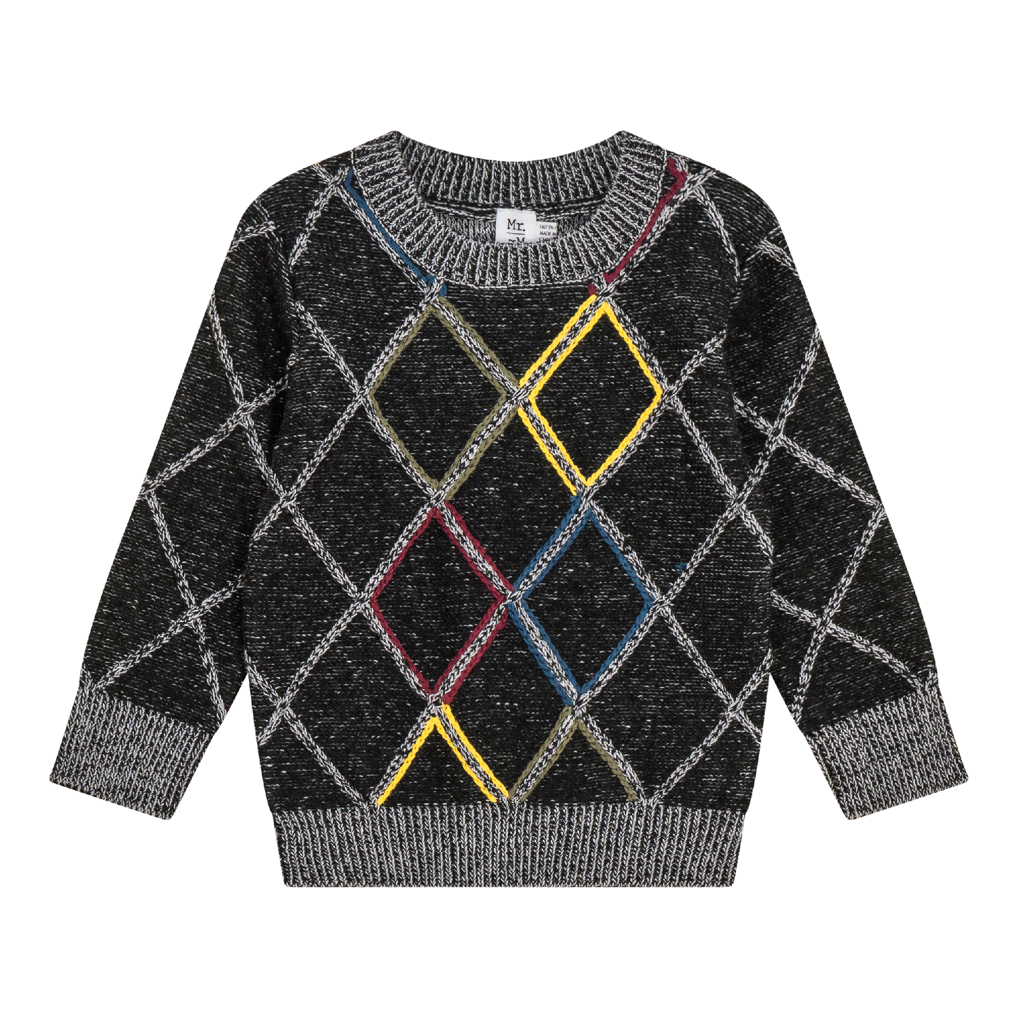 Diamond Stitch Sweater in Black by Mr. Mr.