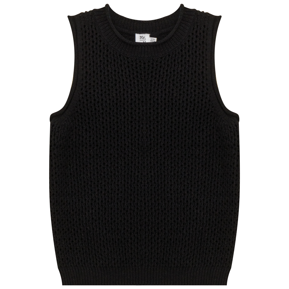 Crochet Knit Vest in Black by Mr. Mr.