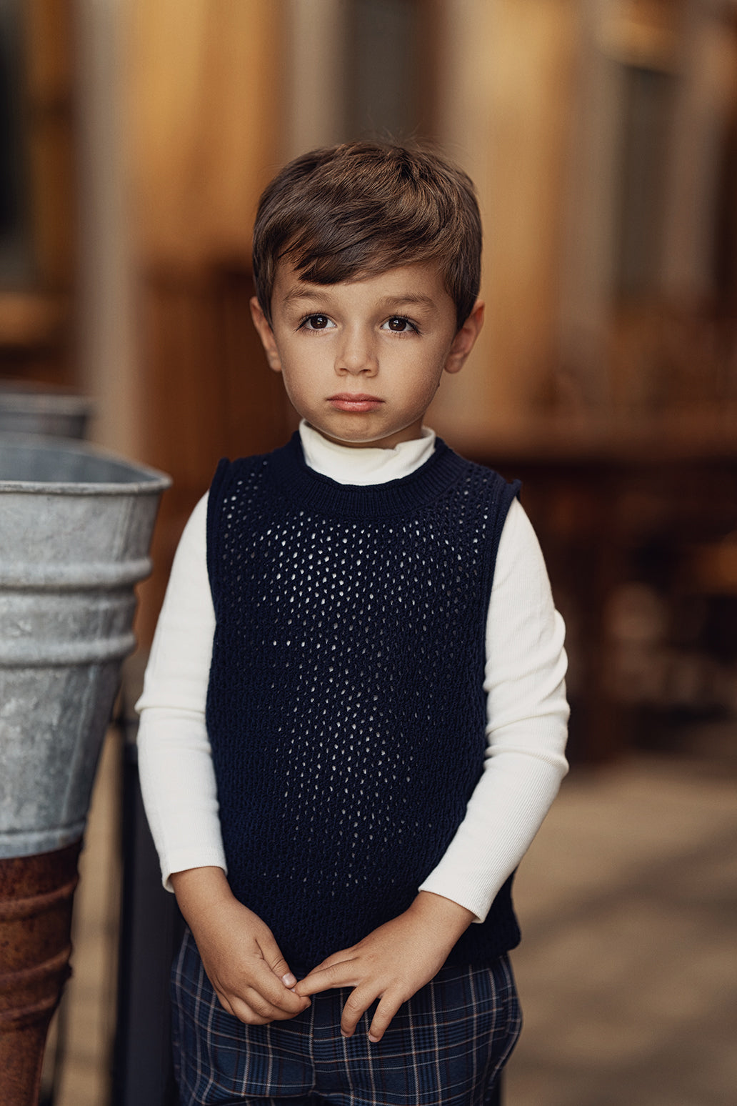 Crochet Knit Vest in by Mr. Mr.