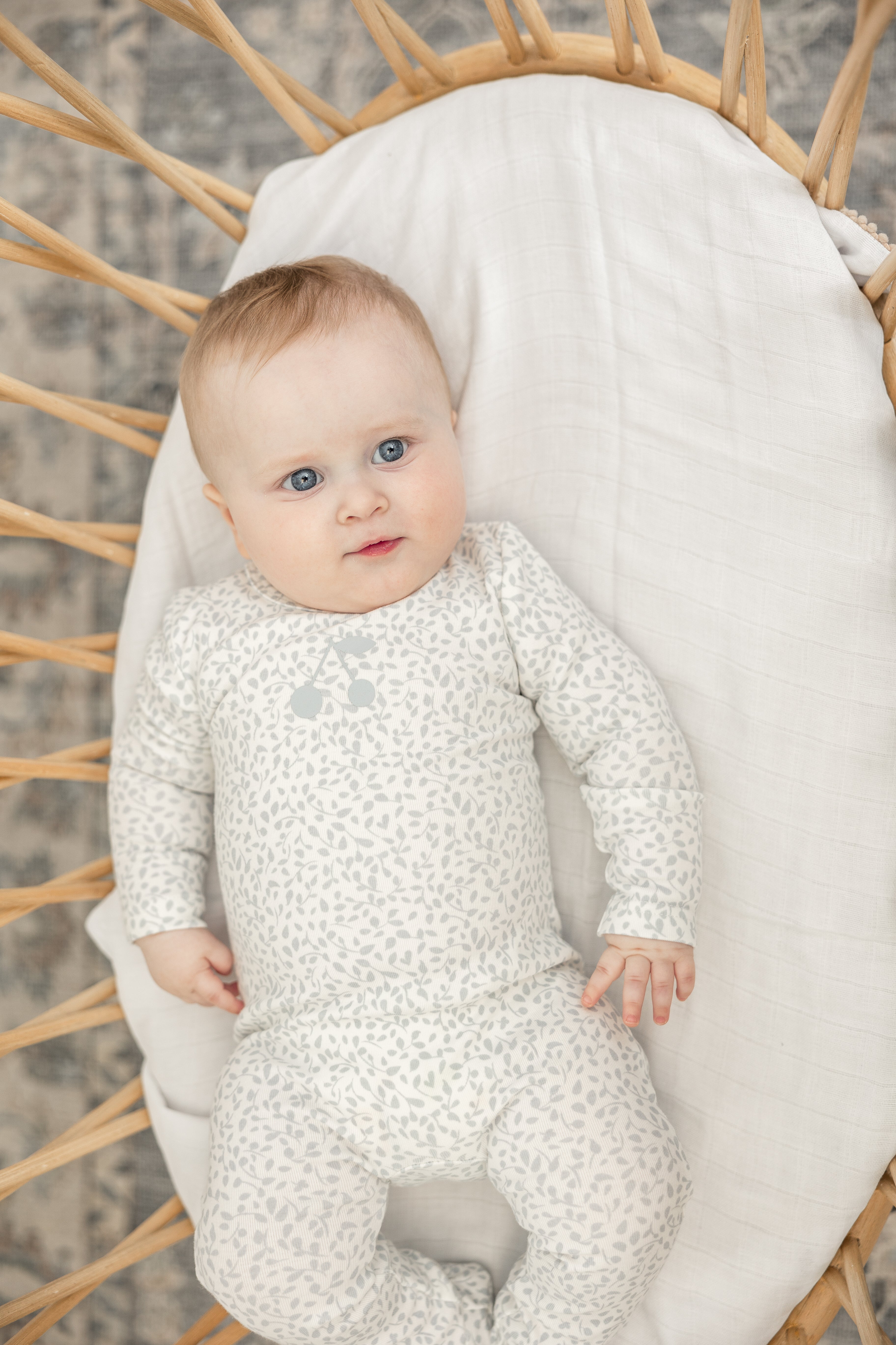 Cherry Print Onesie with Hat in by Lux