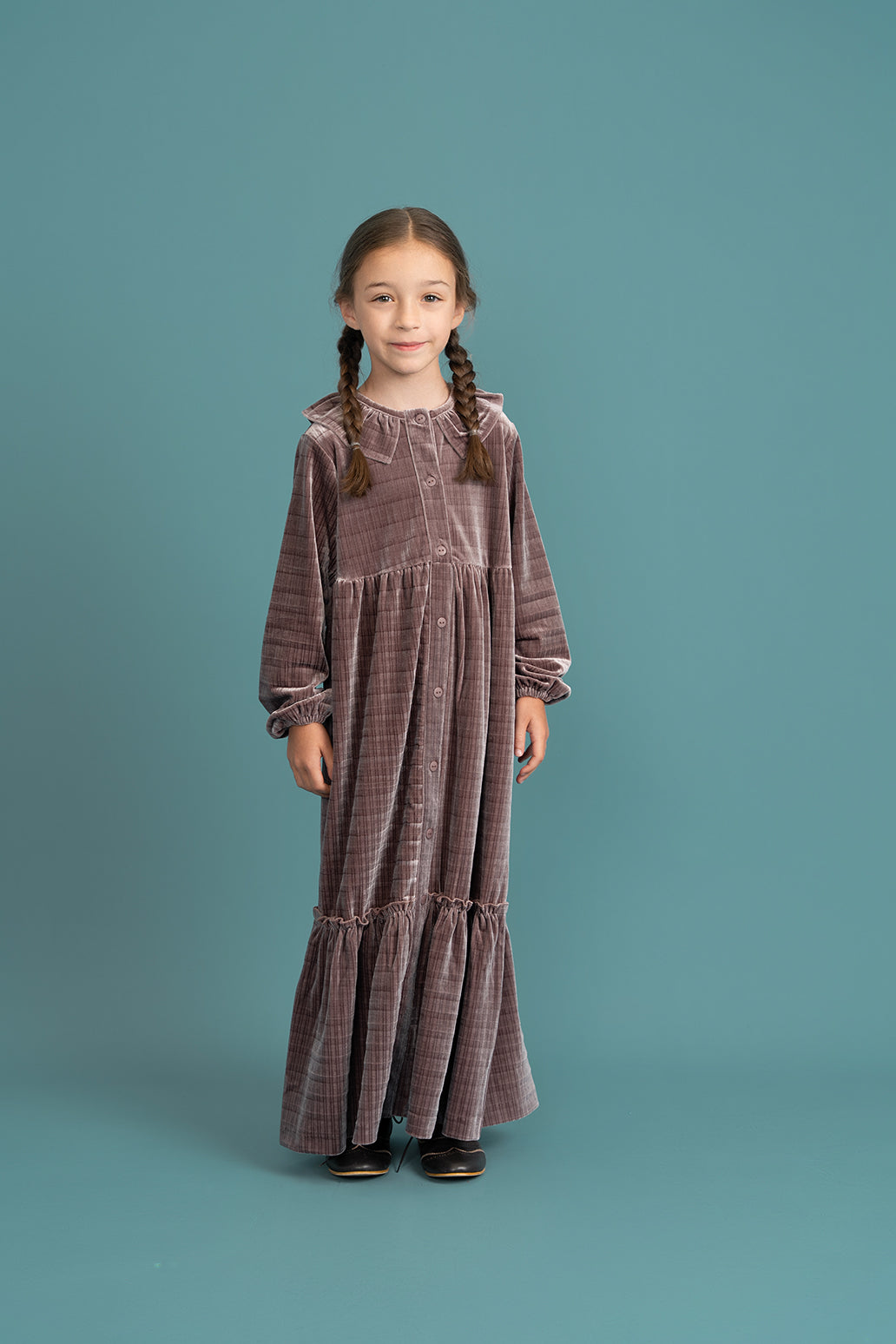 Plaid Velour Maxi Dress in by Seal