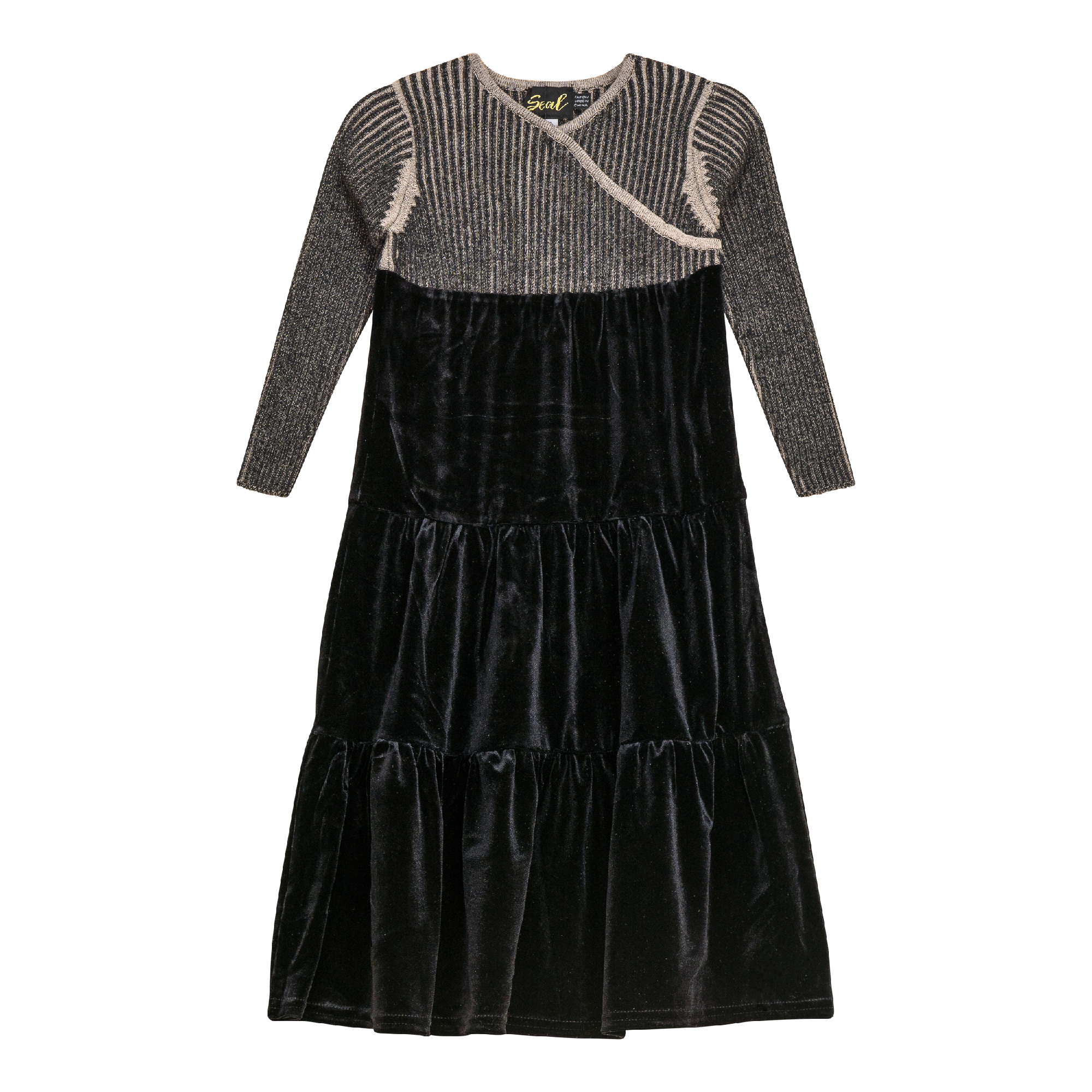 chinese dress ladies 2 Tone Wrap Maxi Dress