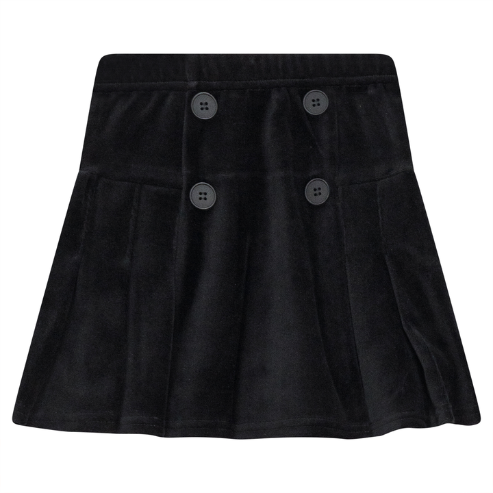 Velour Double Breasted Pleated Skirt Black Girls Skirt by {{ product_vemdor}}