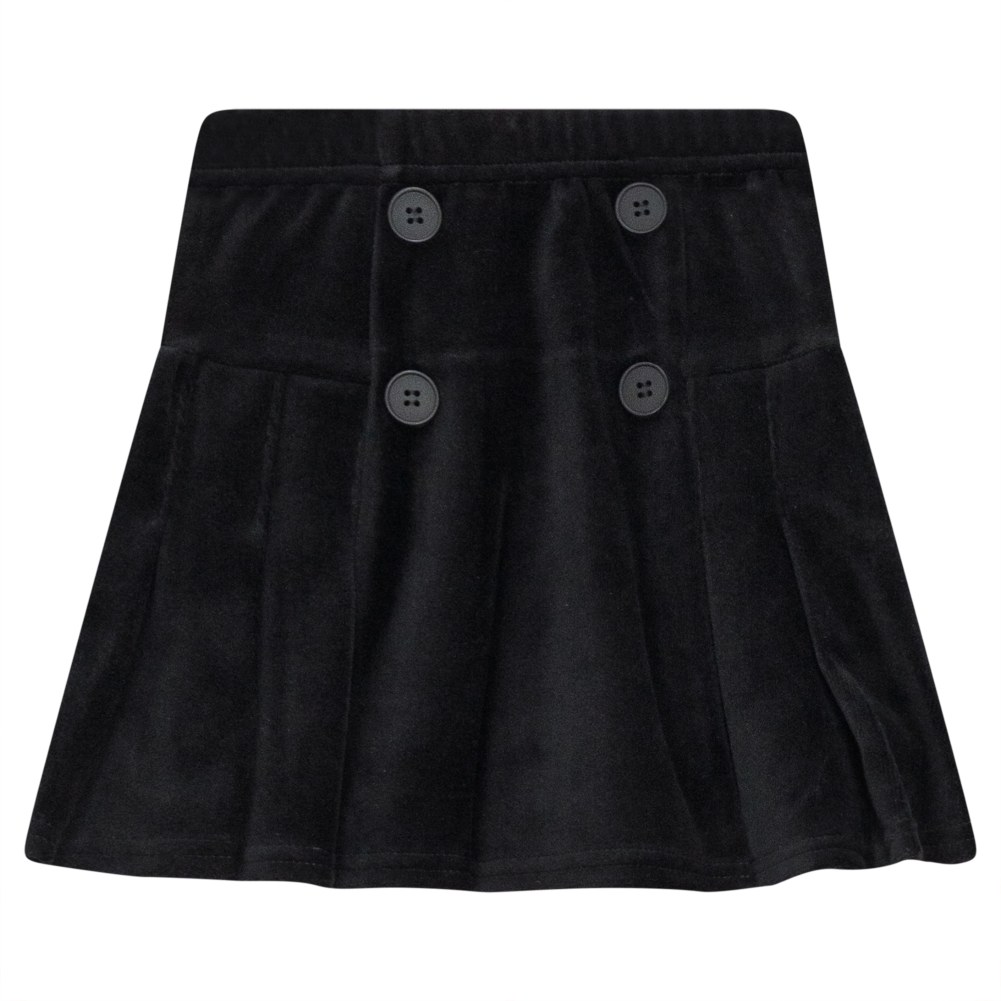 Velour Double Breasted Pleated Skirt in by Space Grey