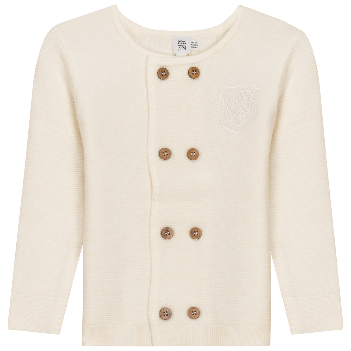 Double Breasted Knit Cardigan in Cream by Mr. Mr.