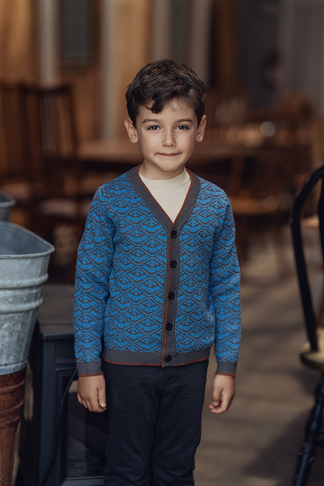 Jacquard Knit Cardigan in by Mr. Mr.