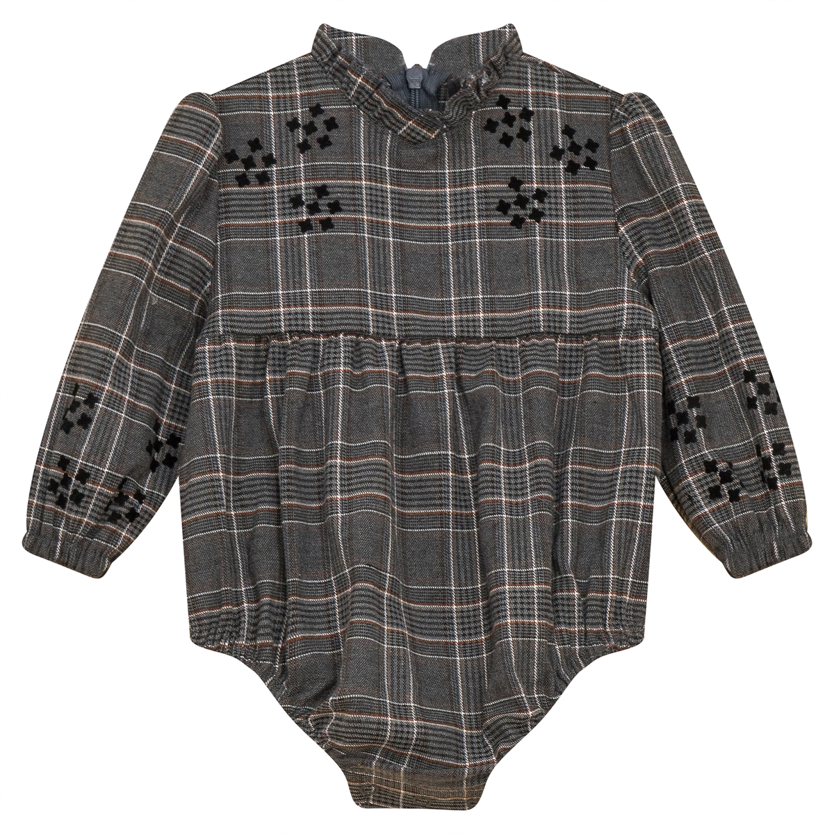 Woven Plaid Bubble in Grey by Space Grey