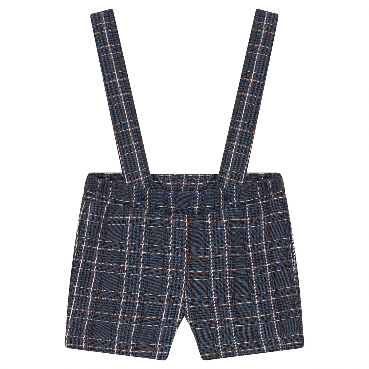Woven Plaid Overall in Blue by Space Grey