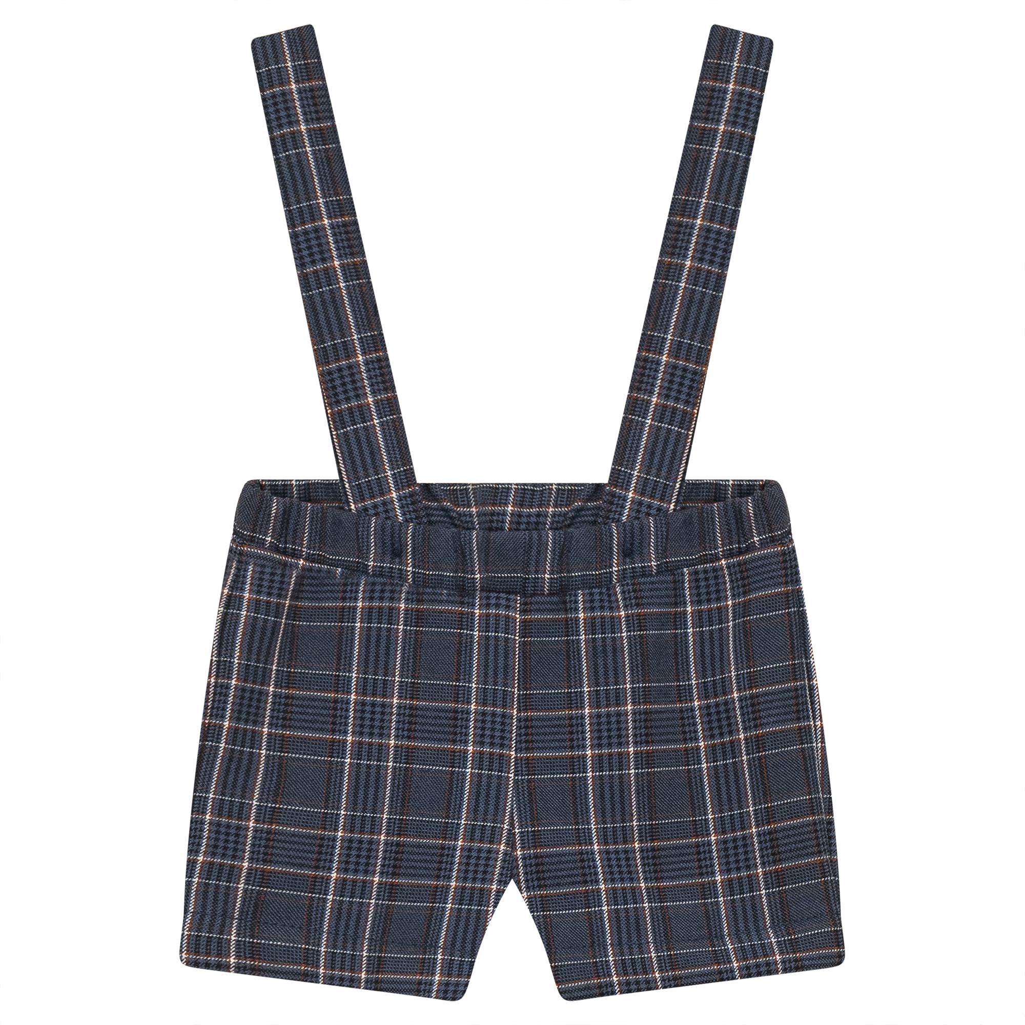 Woven Plaid Overall in Blue by Space Grey
