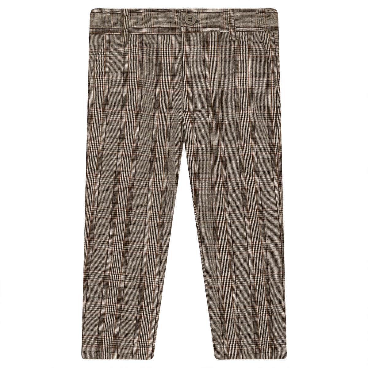 Woven Plaid Long Pants in Beige by Space Grey