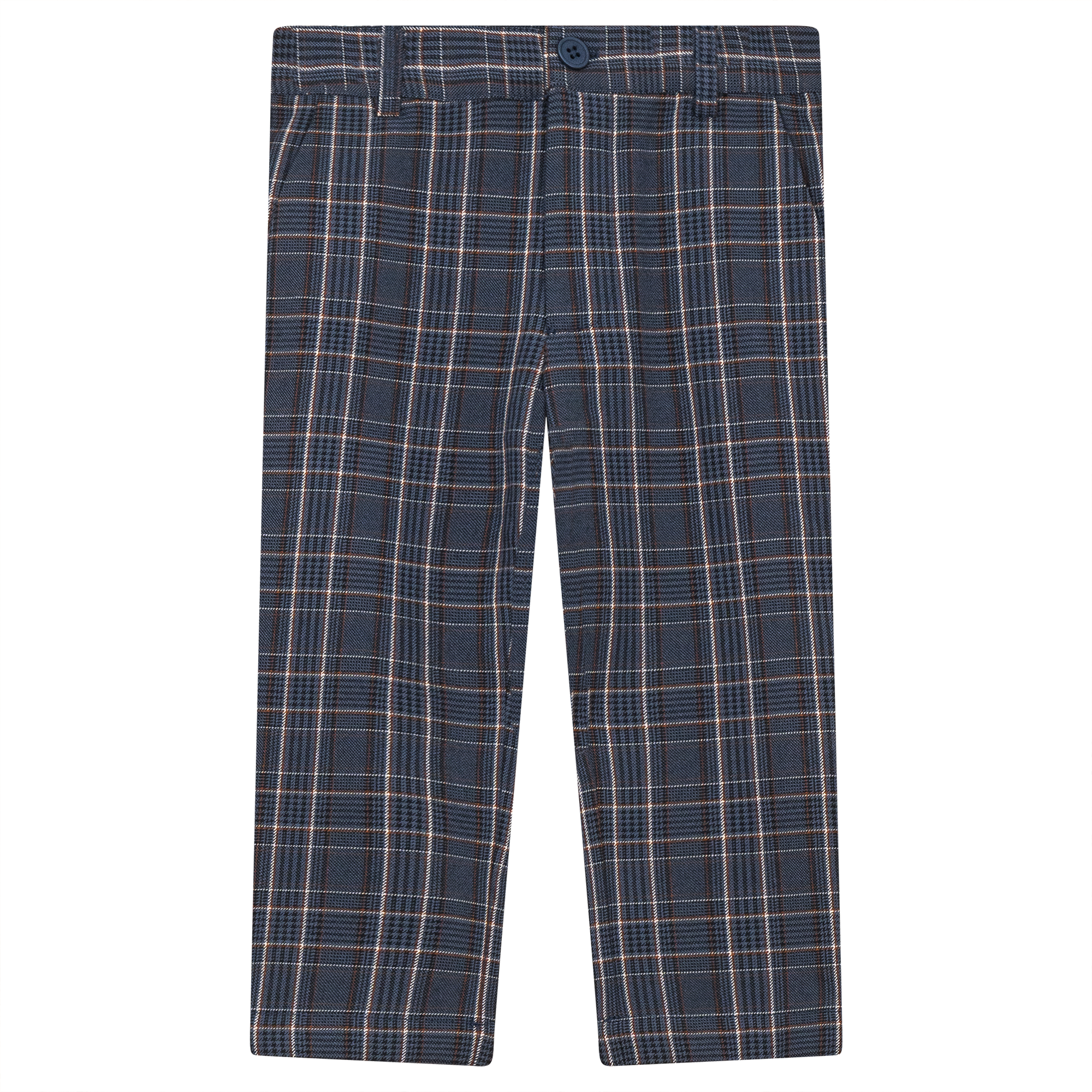 Woven Plaid Long Pants in Blue by Space Grey