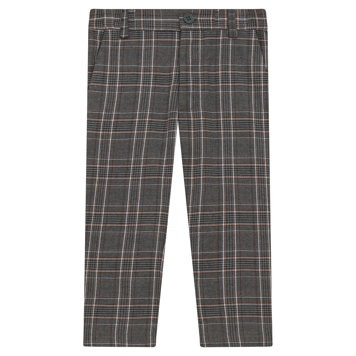Woven Plaid Long Pants in Grey by Space Grey