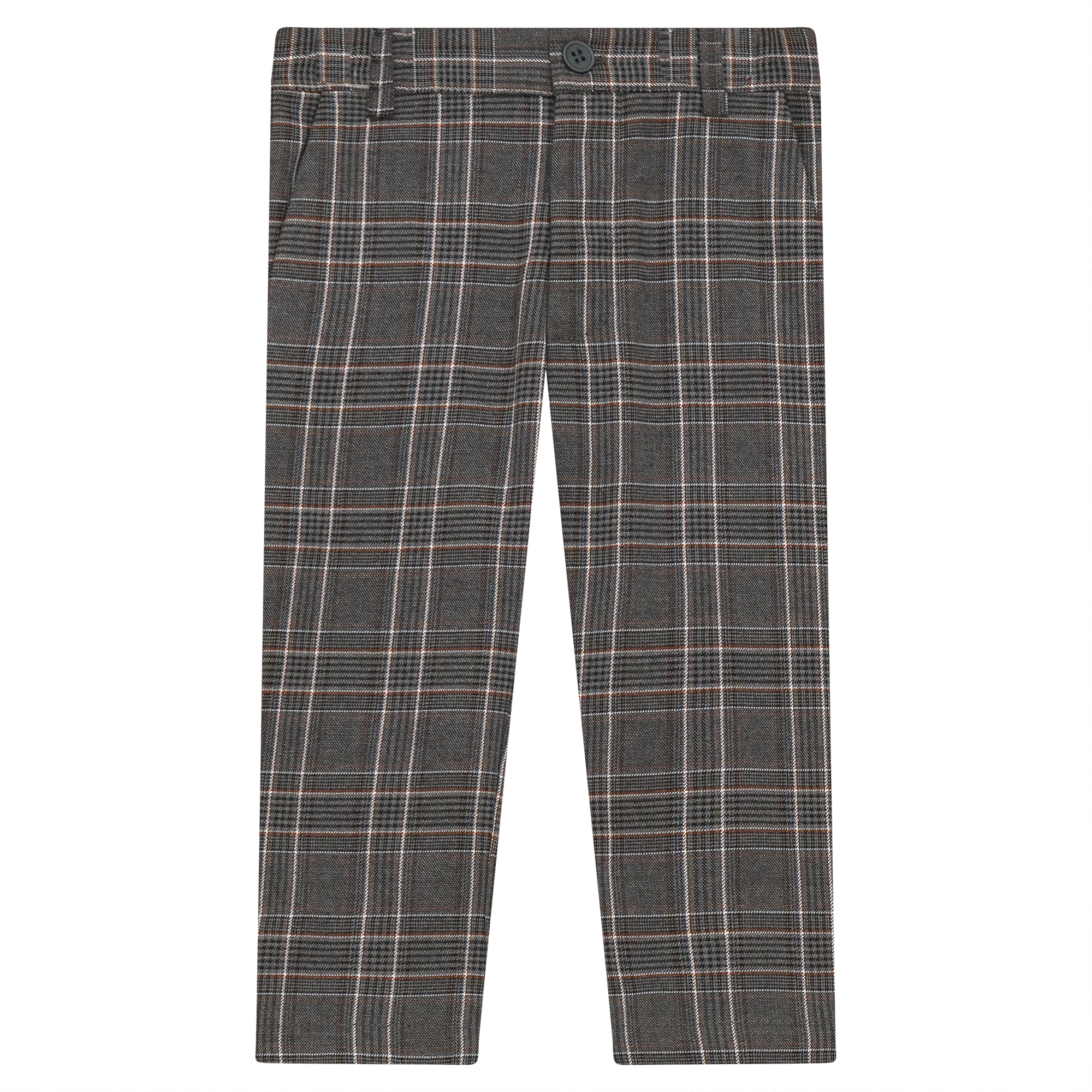 Woven Plaid Long Pants in Grey by Space Grey