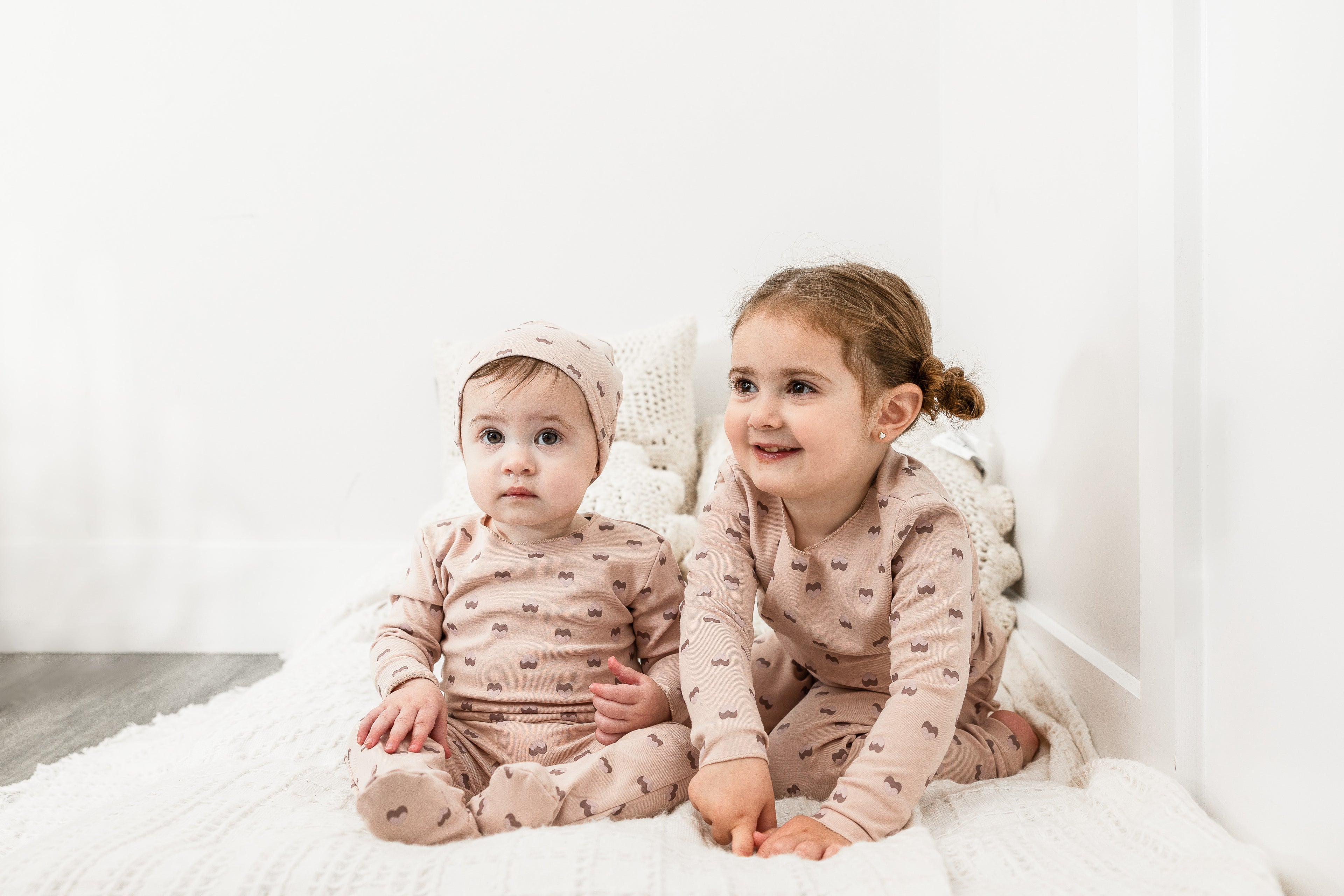 Heart and Paper Plane Print 2Pc Set in by Whipped Cocoa