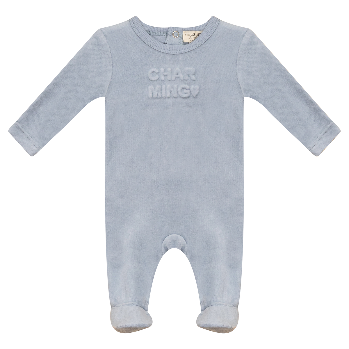 Charming and Darling Print Onesie in Blue by Bebe Bella