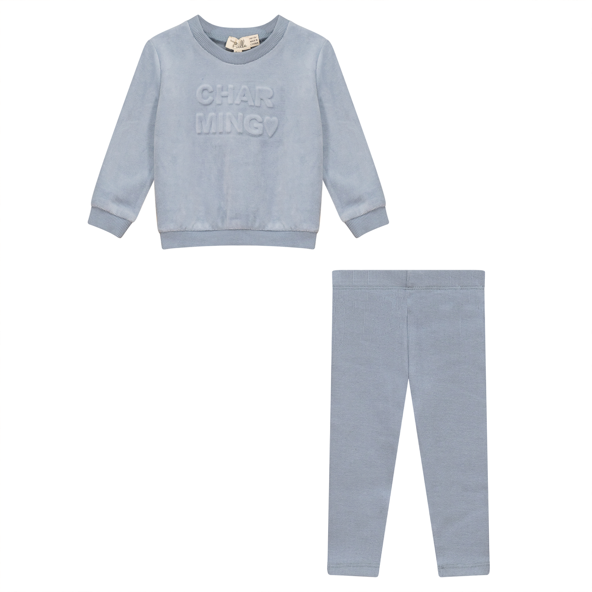 Charming and Darling Print 2Pc Set in Blue by Bebe Bella