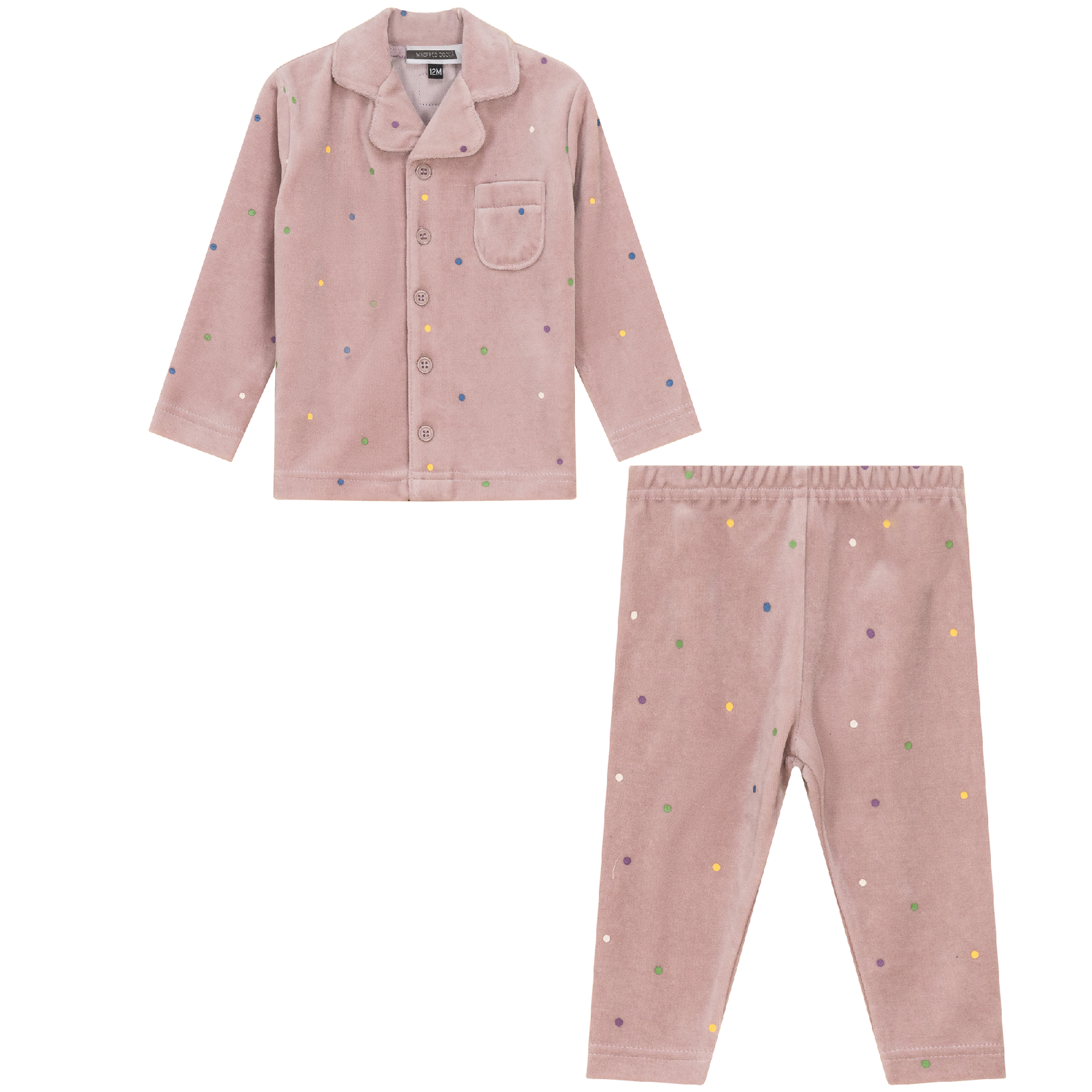 Dot Print Grandpa Style 2Pc Set in Mauve by Whipped Cocoa