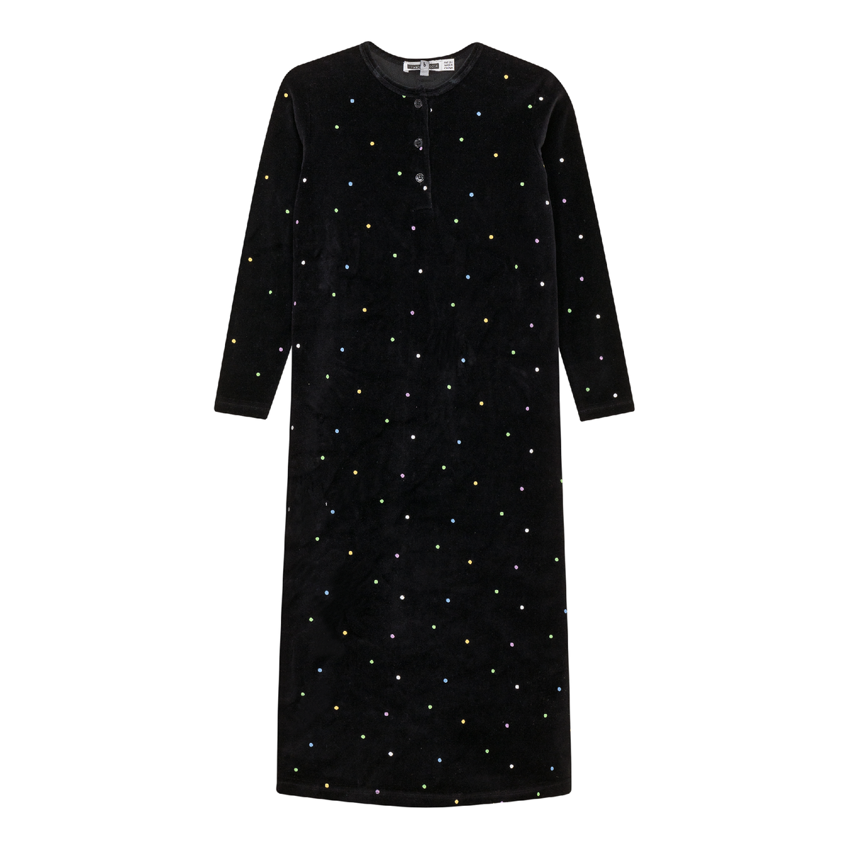 Dot Print Velour Dress in Black by Whipped Cocoa