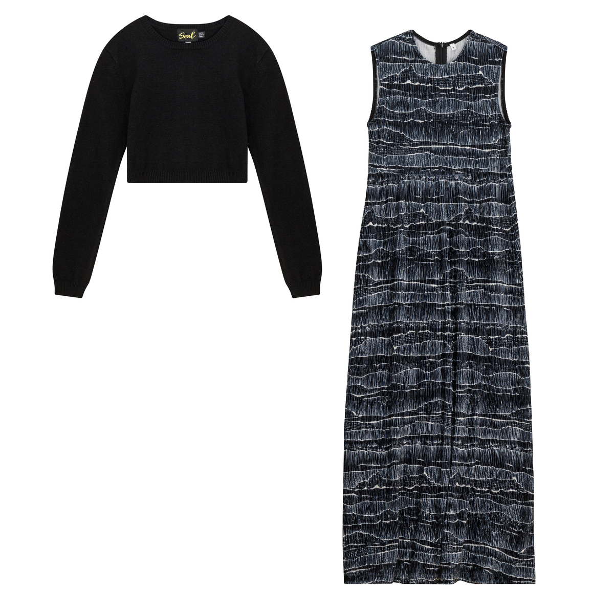 Velvet Robe With Sweater in Black by Seal