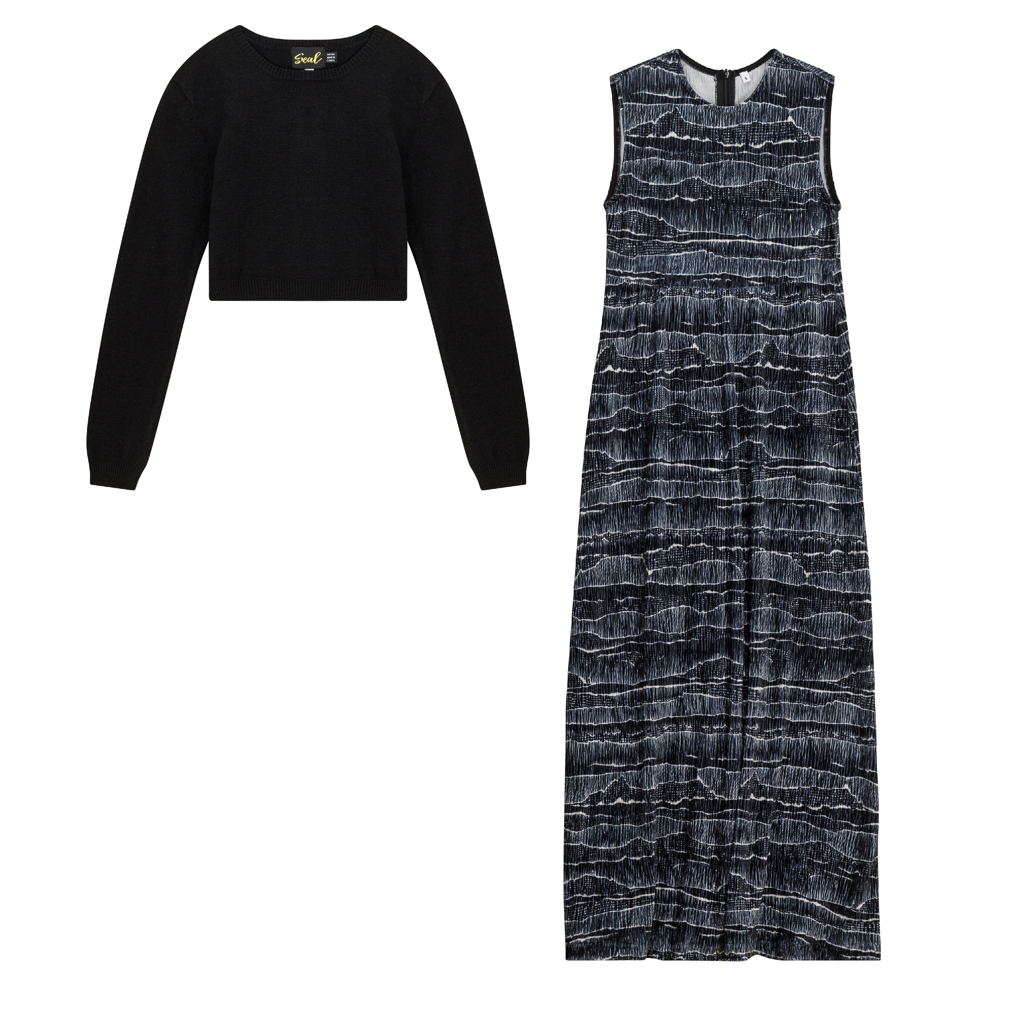 Velvet Robe With Sweater in Black by Seal