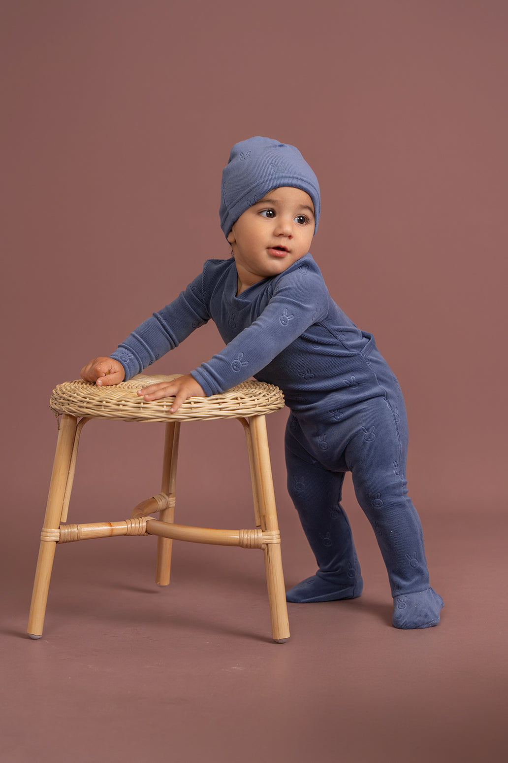 Bunny Motif Onesie Set in by Whipped Cocoa