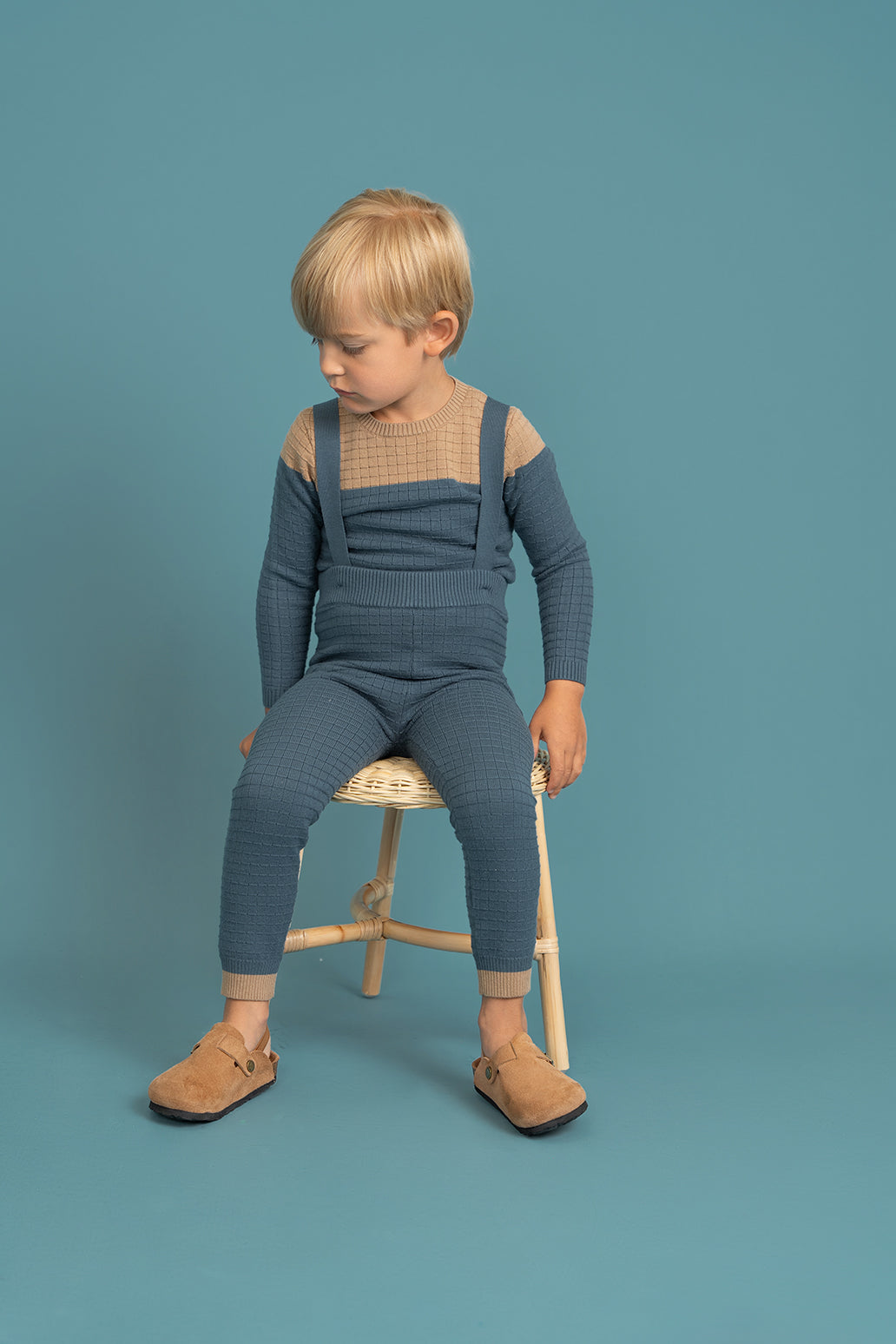 Checkered Knit 2Pc Set in by Apricot