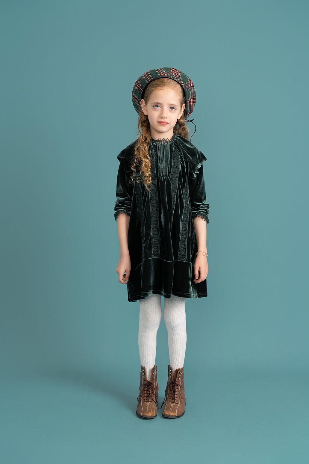 Crushed Velour Dress with Lace Trim in by The Umbrella Academy