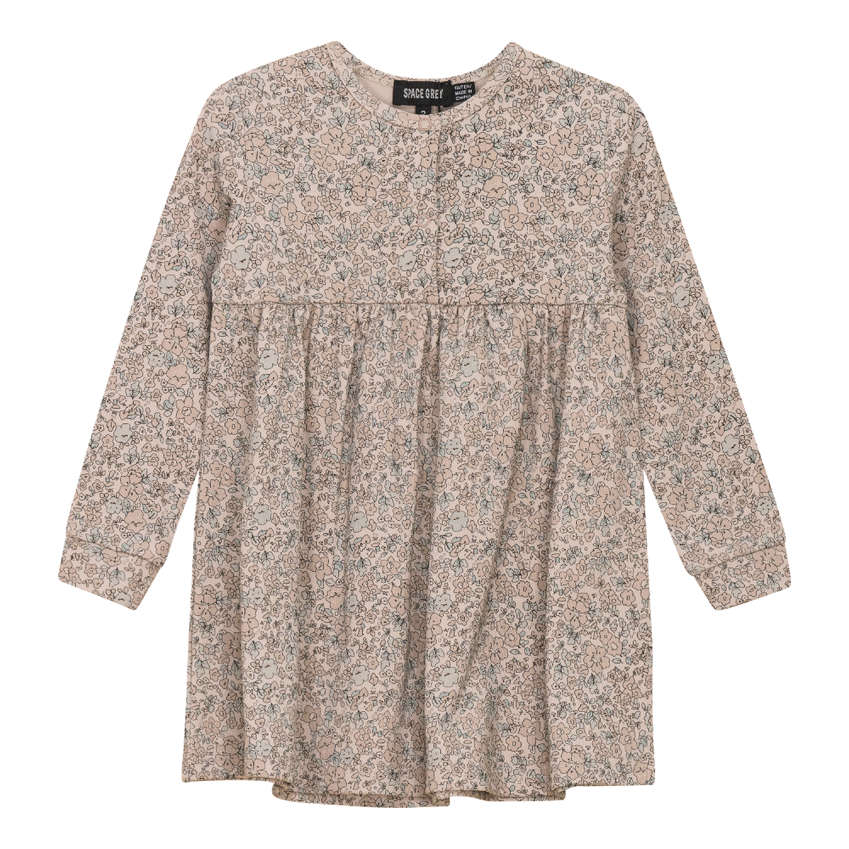 Floral Printed Dress in Nude Pink by Space Grey