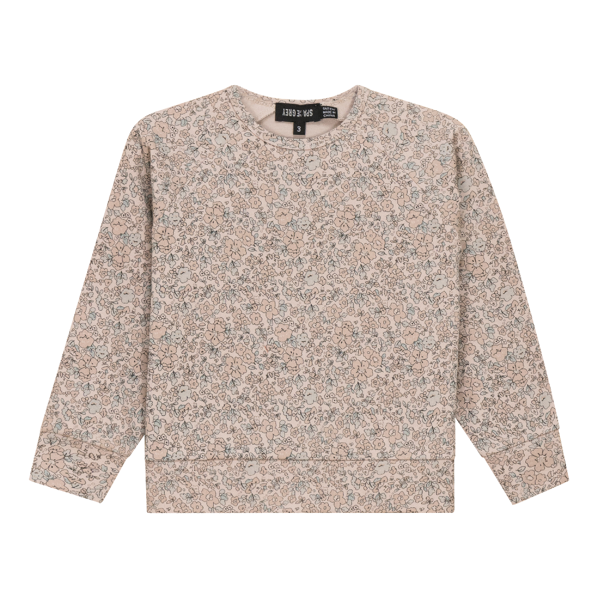 Floral Printed Sweatshirt in Nude Pink by Space Grey