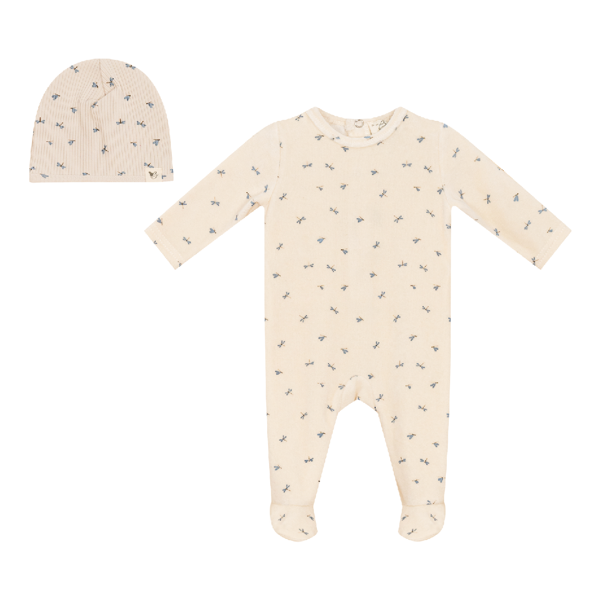 Firefly Printed Onesie Set in Beige by Bebe Bella