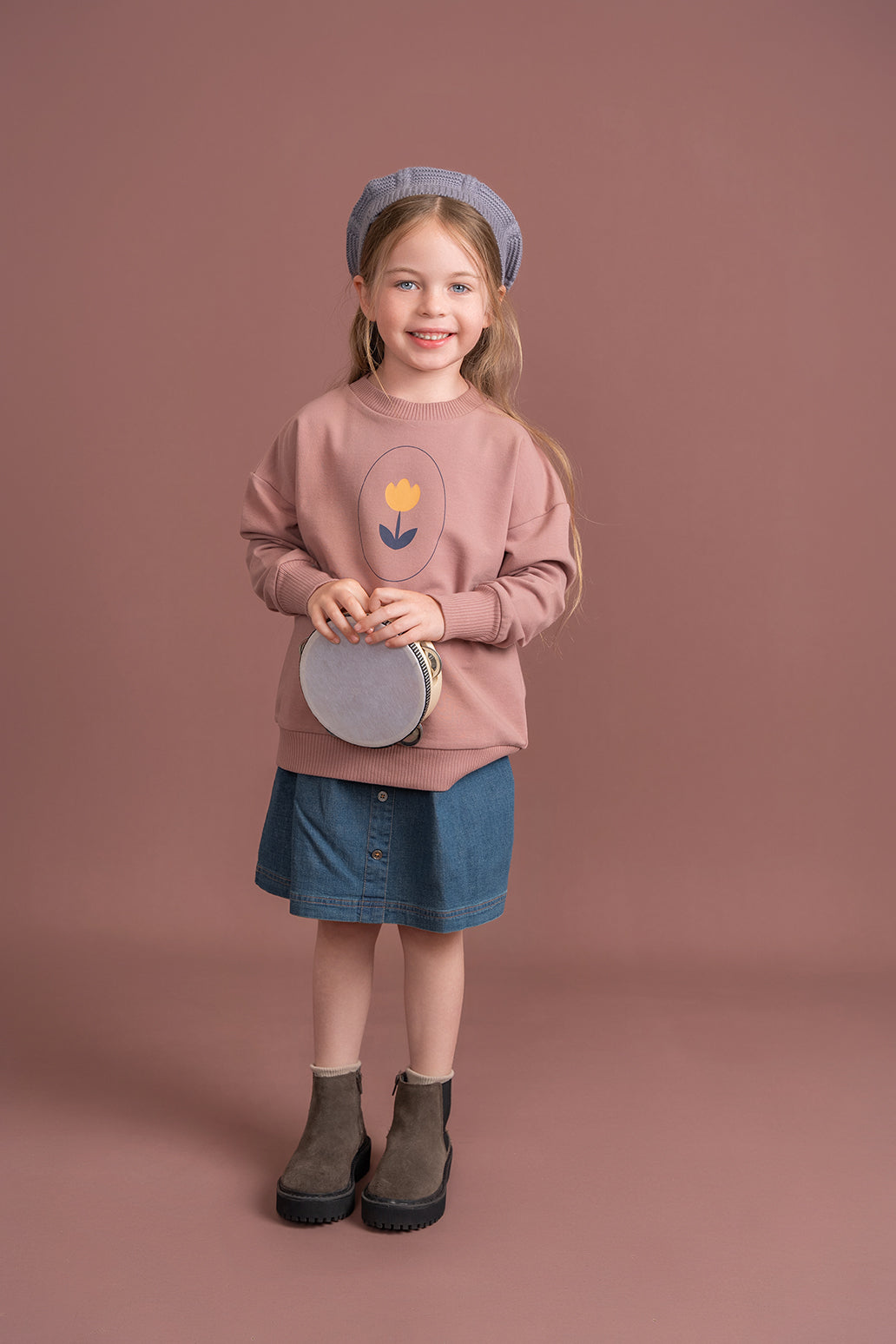 Flower and Hot Air Balloon Print Sweatshirt in by Puddles