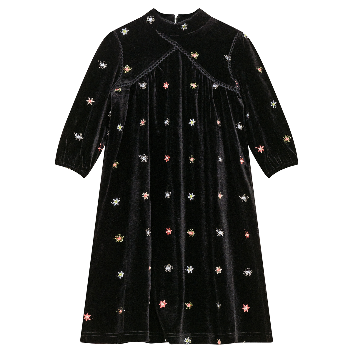 Embroidered Velour Maxi Dress in Black by Seal