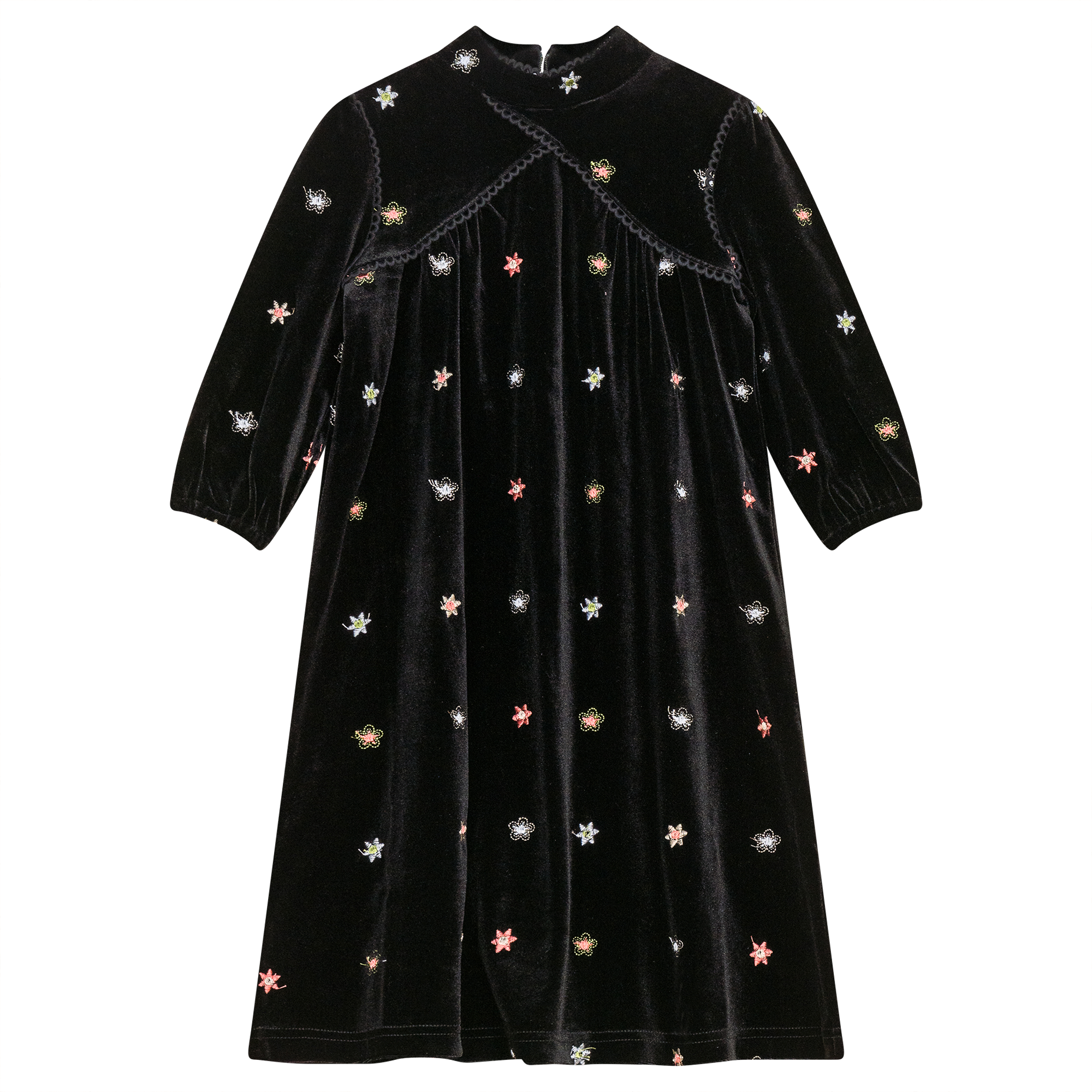 Embroidered Velour Maxi Dress in Black by Seal