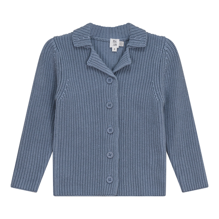 Knitted Top Blue Grey Boys Shirt by {{ product_vemdor}}