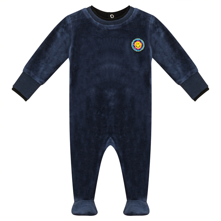 Velour Onesie Navy Baby Romper by {{ product_vemdor}}