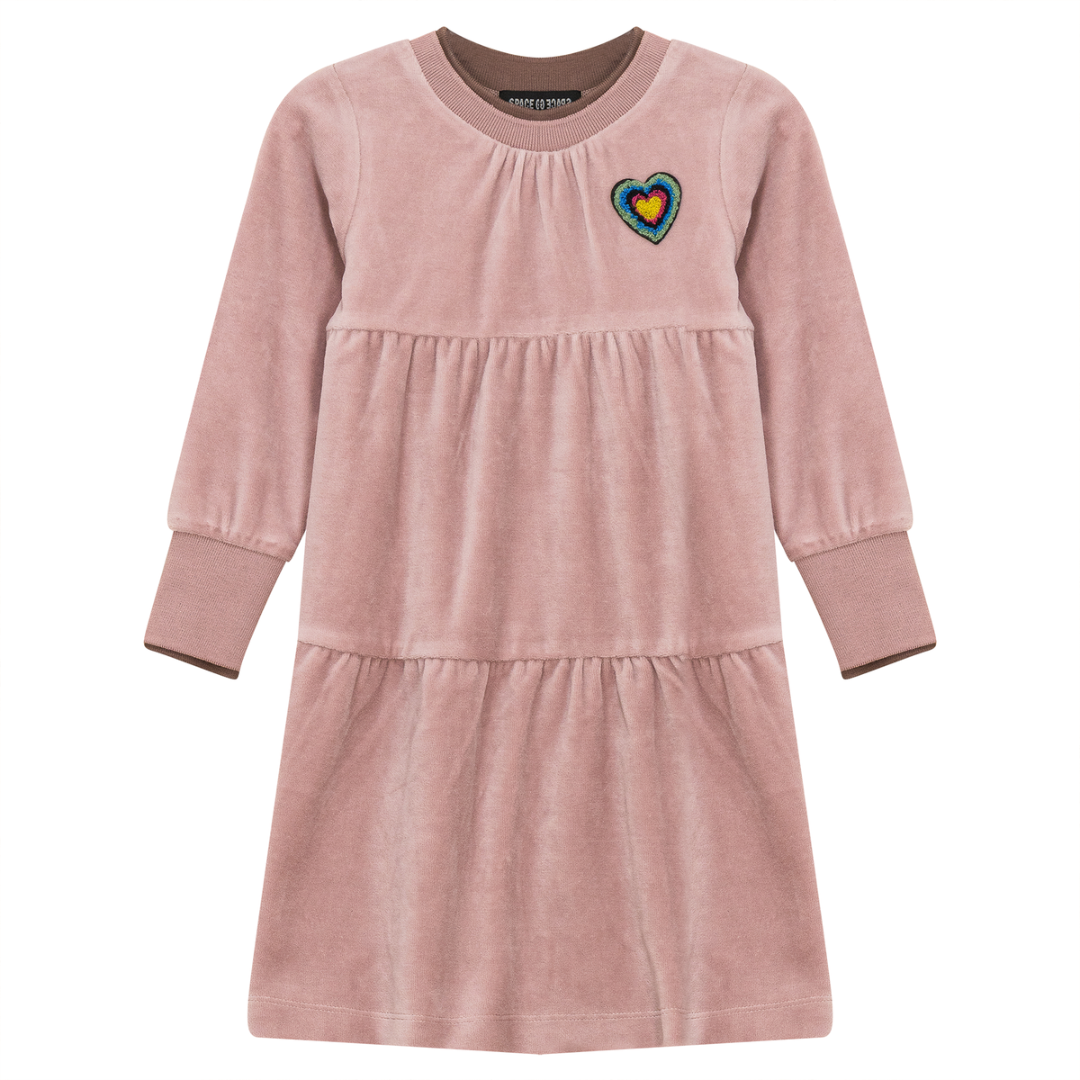 Velour Tiered Dress in Bloom by Space Grey