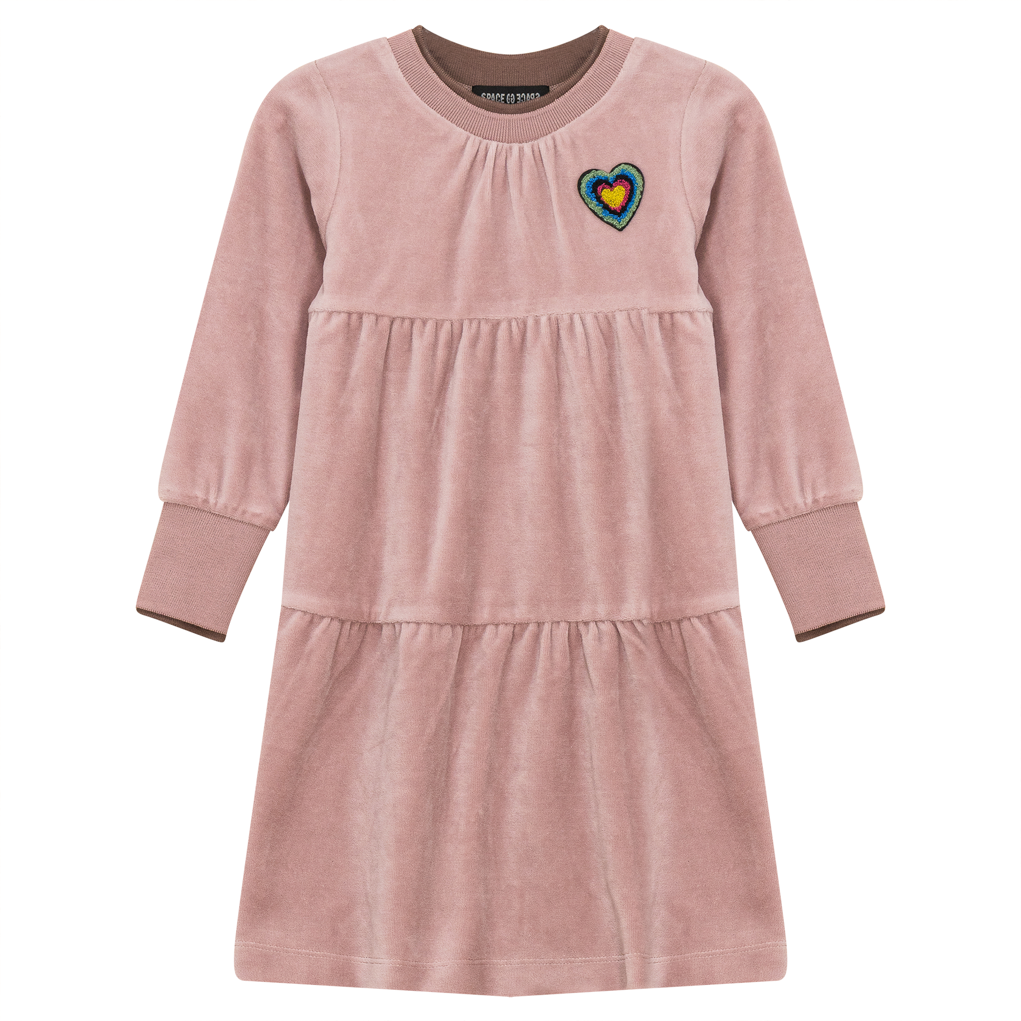 Velour Tiered Dress in Bloom by Space Grey