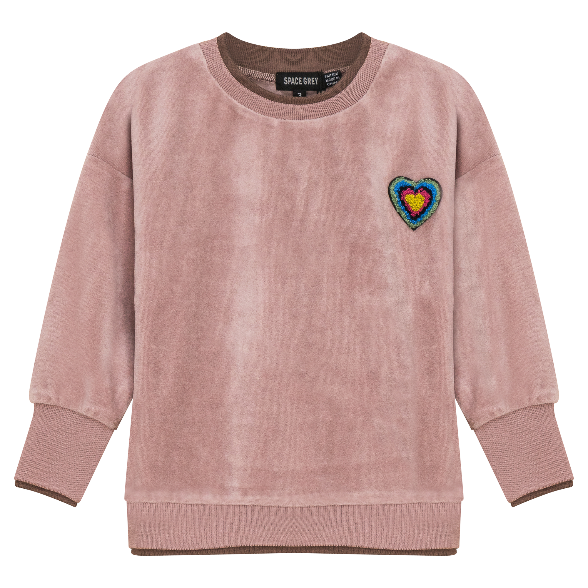 Velour Sweatshirt in by Space Grey