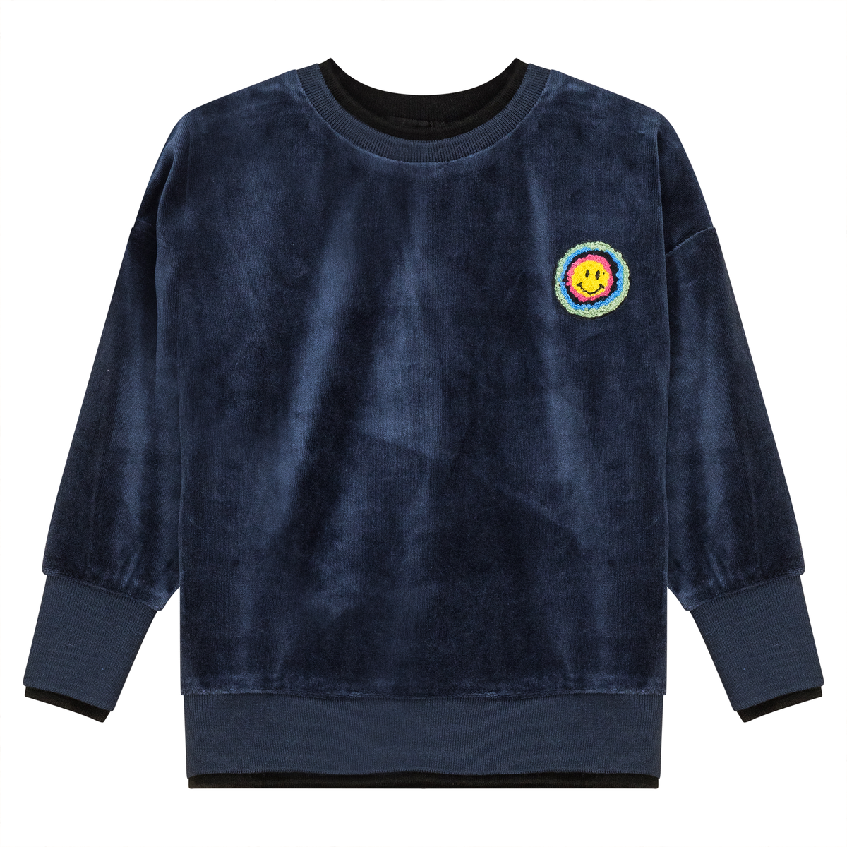Velour Sweatshirt in Navy by Space Grey