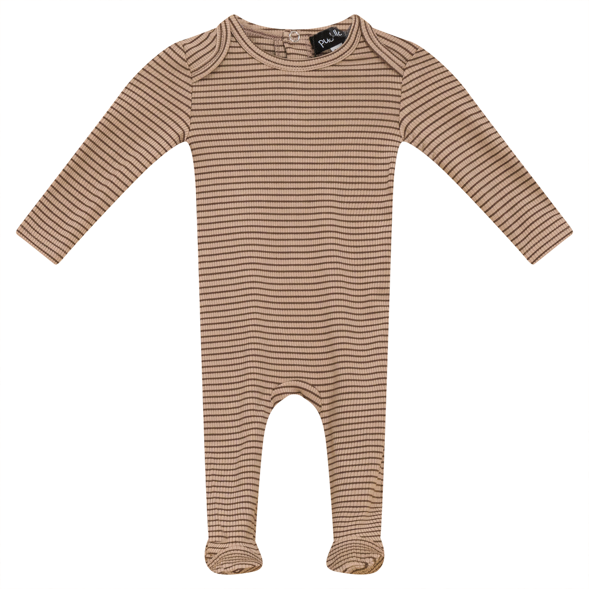Stripped Rib Onesie in Cocoa by Puddles