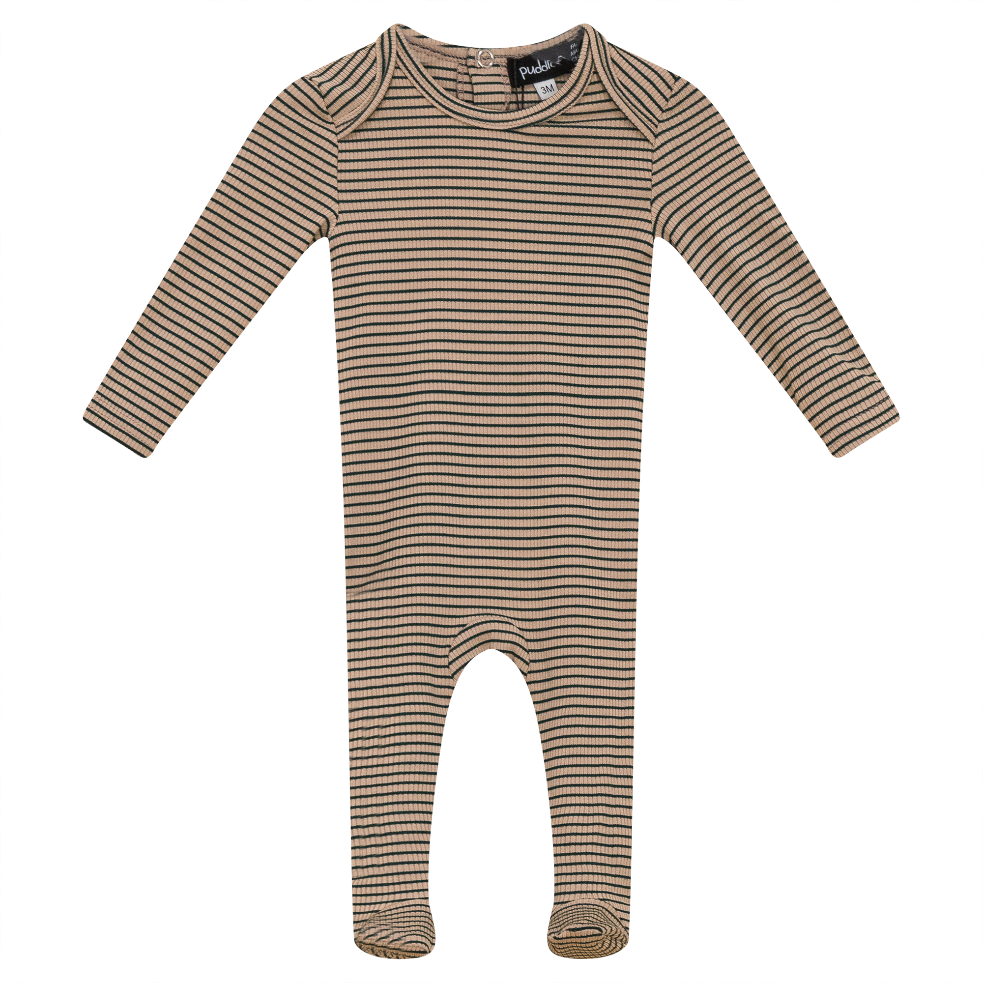 Stripped Rib Onesie in Pine Green by Puddles
