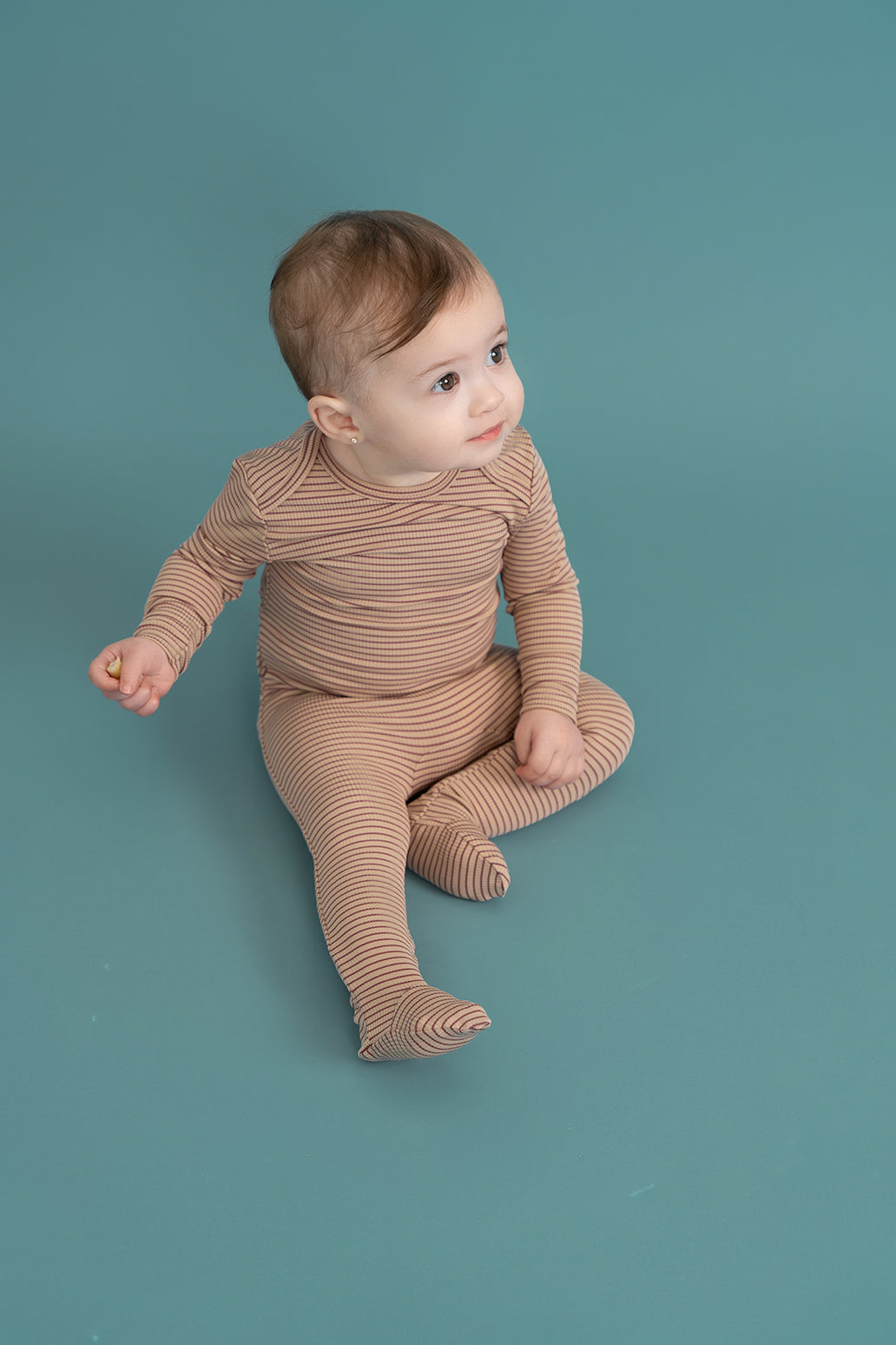 Stripped Rib Onesie in by Puddles